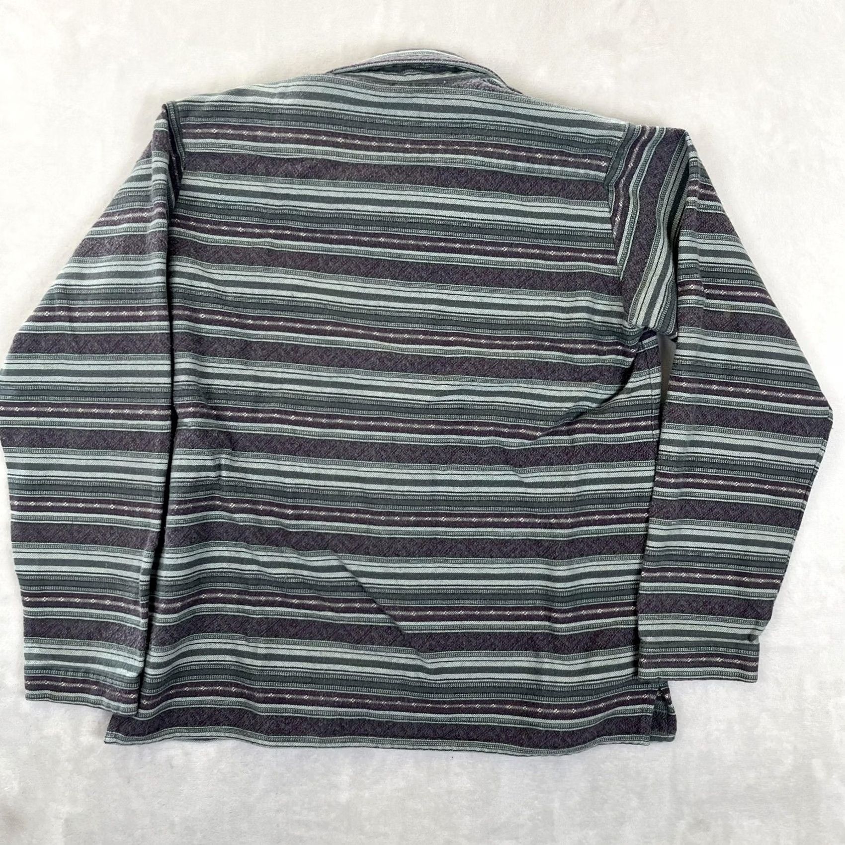 Vintage Woolrich Shirt Womens Medium Gray Stripe Flannel Button Front Long Sleeve Casual Size M / US 6-8 / IT 42-44 - 7 Thumbnail