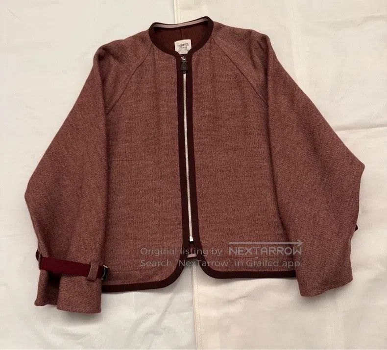 Hermes Hermes Burgundy Cashmere Jacket Size XS / US 0-2 / IT 36-38 - 1 Thumbnail