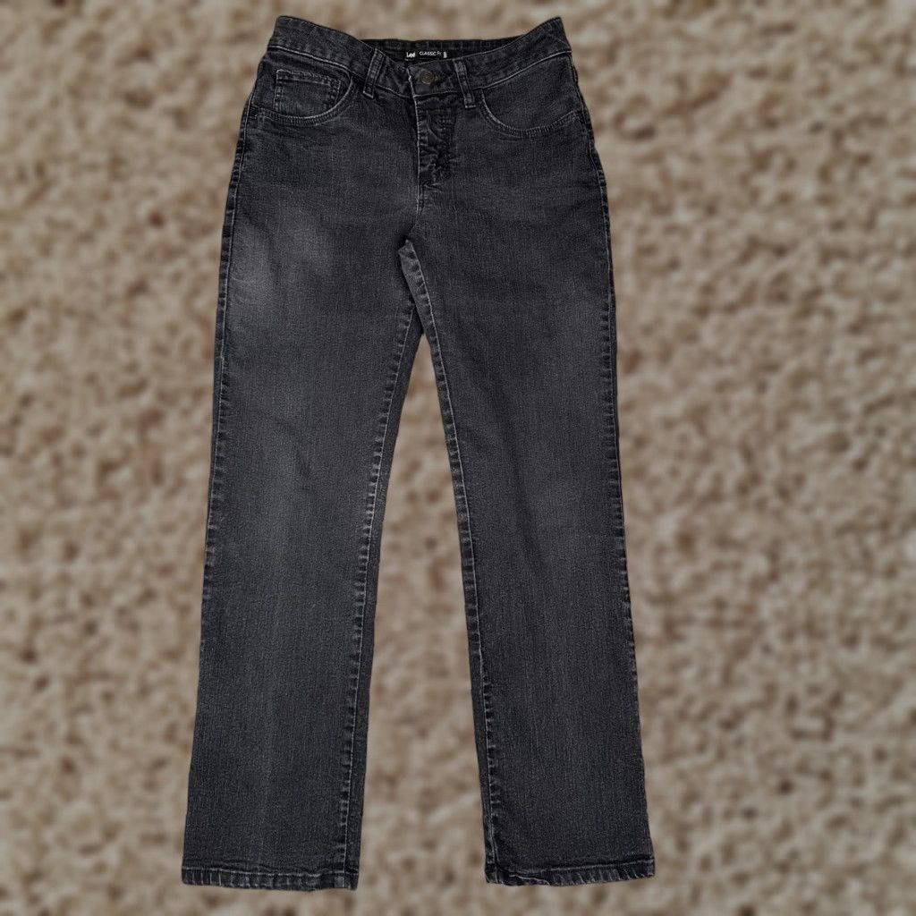 Lee Lee Jeans Womens Petite 6 Short Black Straight Leg Classic Fit Denim Mid Rise Size 28" / US 6 / IT 42 - 1 Thumbnail