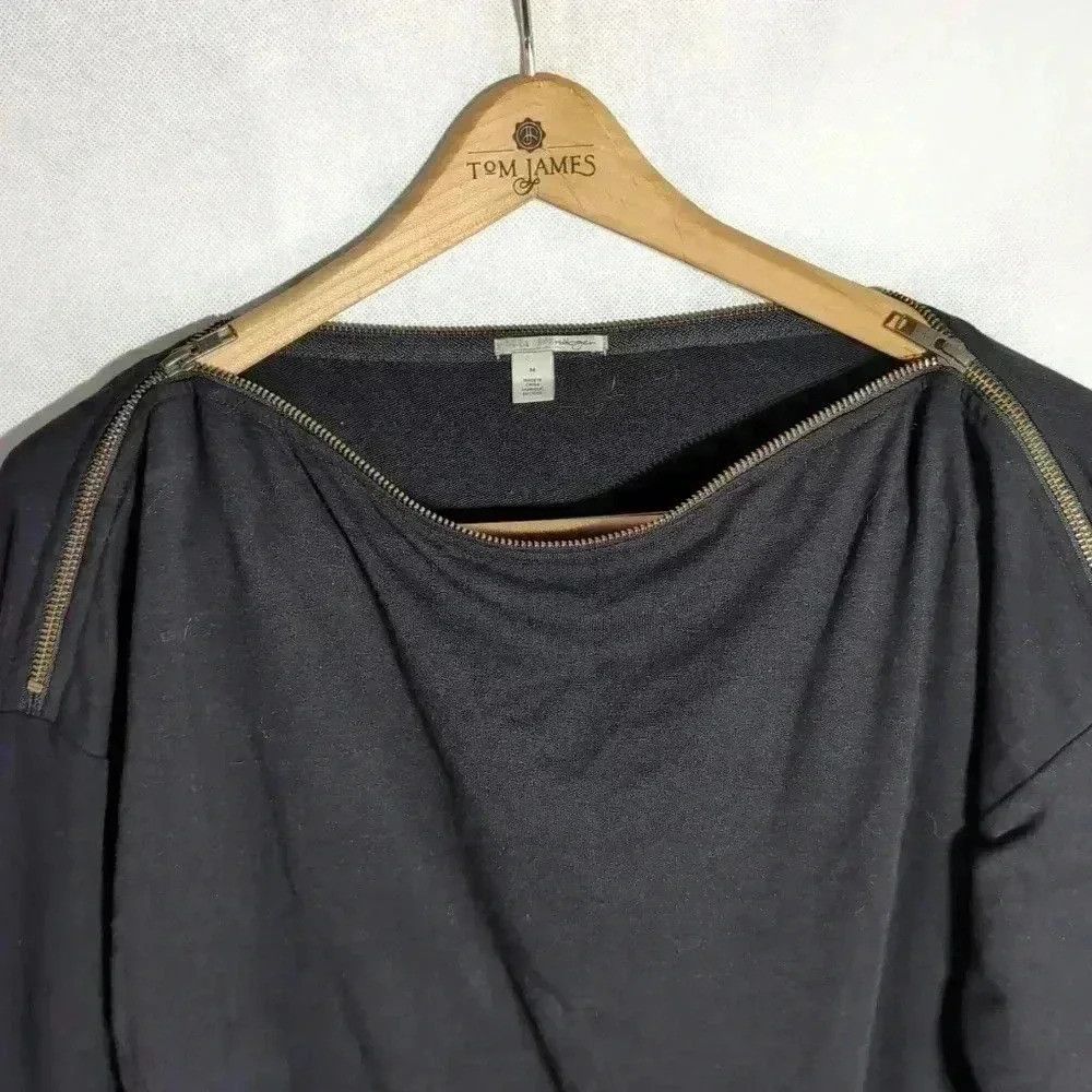 Designer Halogen Shoulder Zipper Sweatshirt sz M zippers are adjusta Size M / US 6-8 / IT 42-44 - 2 Thumbnail
