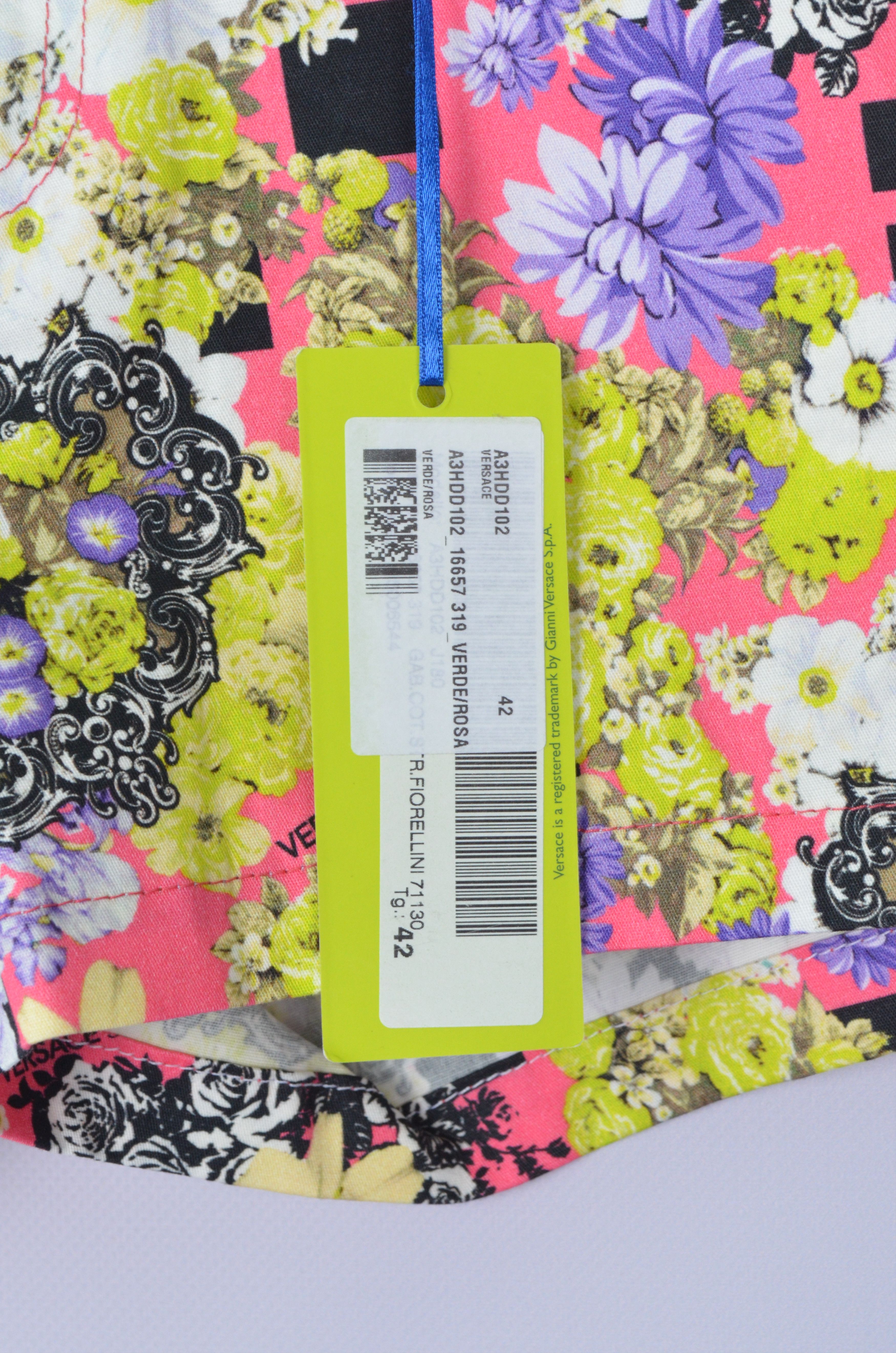 Versace × Versace Jeans Couture Versace Womens Mini Shorts Floral Print Size US6 / UK8 W28 Size 28" / US 6 / IT 42 - 8 Thumbnail