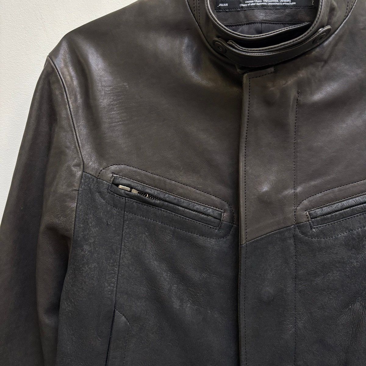 Julius Julius_7 Leather & Suede Biker Jacket Size US S / EU 44-46 / 1 - 4 Thumbnail