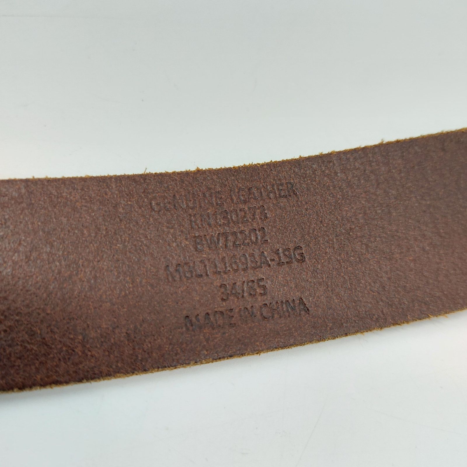 Wrangler Wrangler Mens Brown Leather Belt Sz 34 Silver 1 Prong Buckle Size 34 - 9 Thumbnail