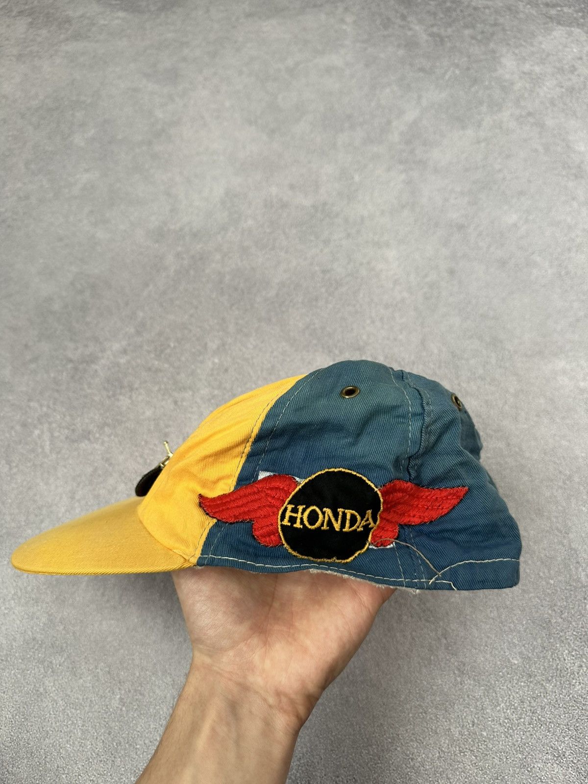 Honda Vintage 1990s Honda Racing Logo Patch Retro Moto Hat Cap Size ONE SIZE - 3 Thumbnail