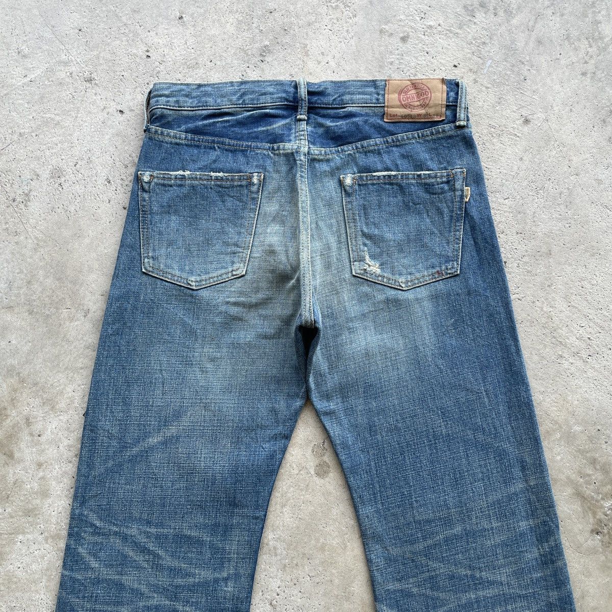 OMNIGOD Vintage OMNIGOD Jeans Selvedge Distressed Denim Faded Pants Size US 32 / EU 48 - 14 Thumbnail