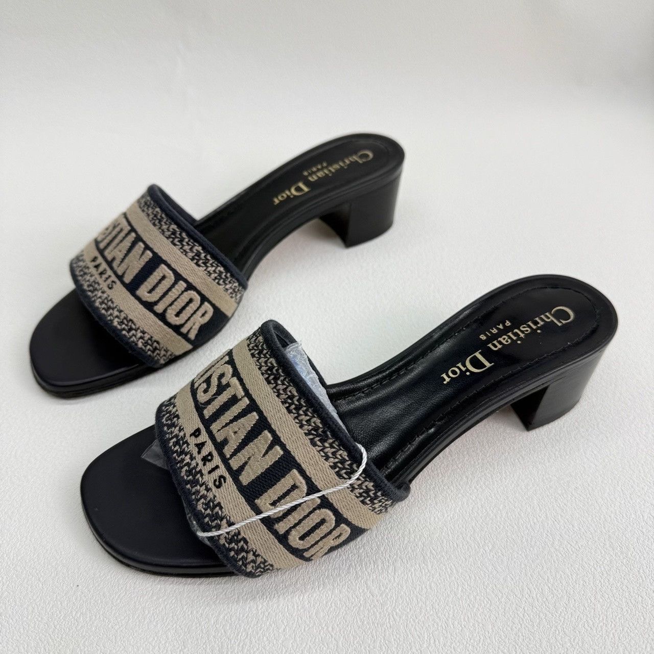 Dior Dior Retro Embroidered Blue Sandals us_5 Women Size US 5 / IT 35 - 1 Thumbnail