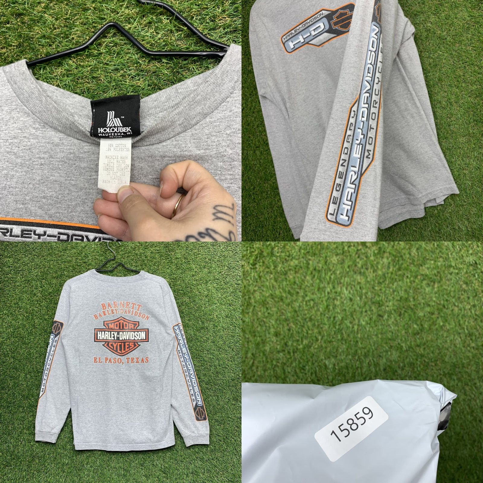 Harley Davidson Harley-Davidson Shirt Mens Medium Gray Long Sleeve Legendary El Paso Texas Moto Size US M / EU 48-50 / 2 - 8 Thumbnail