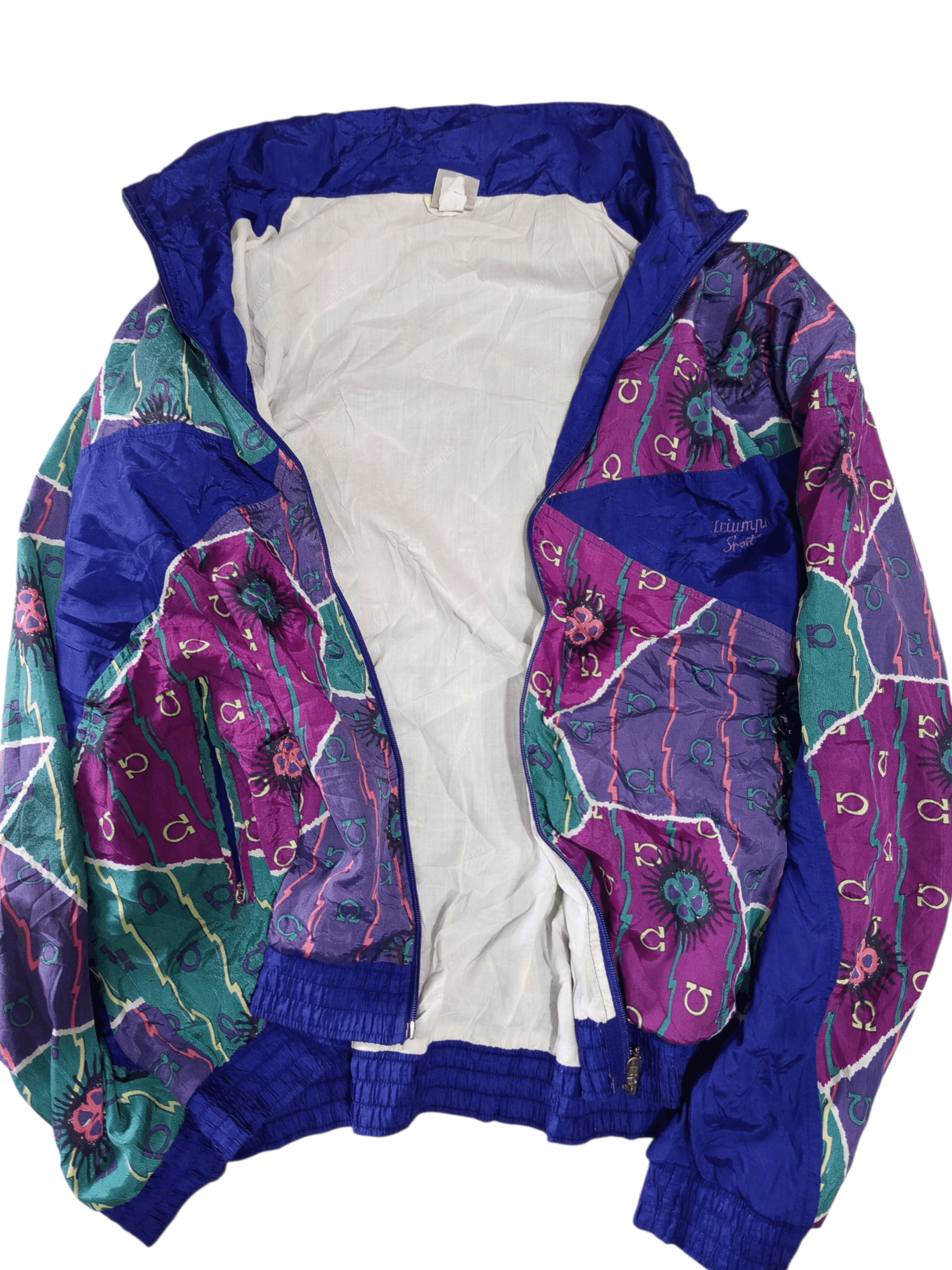 Vintage 1990s Triumph International Geometric Windbreaker Jacket Size US L / EU 52-54 / 3 - 3 Thumbnail