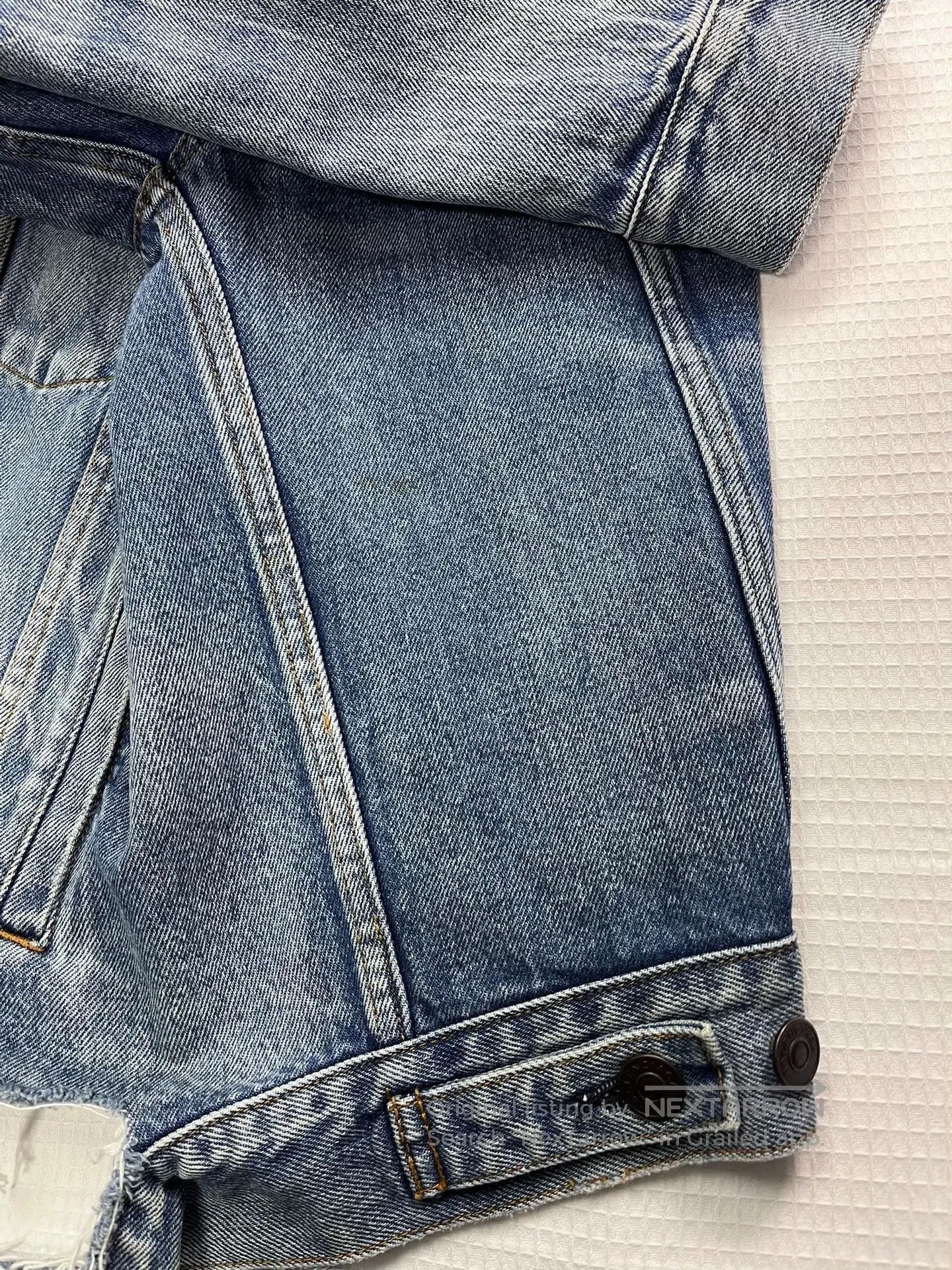 Balenciaga Balenciaga Collar Letter Distressed Denim Jacket. Size XXS / US 00 / IT 34 - 7 Thumbnail