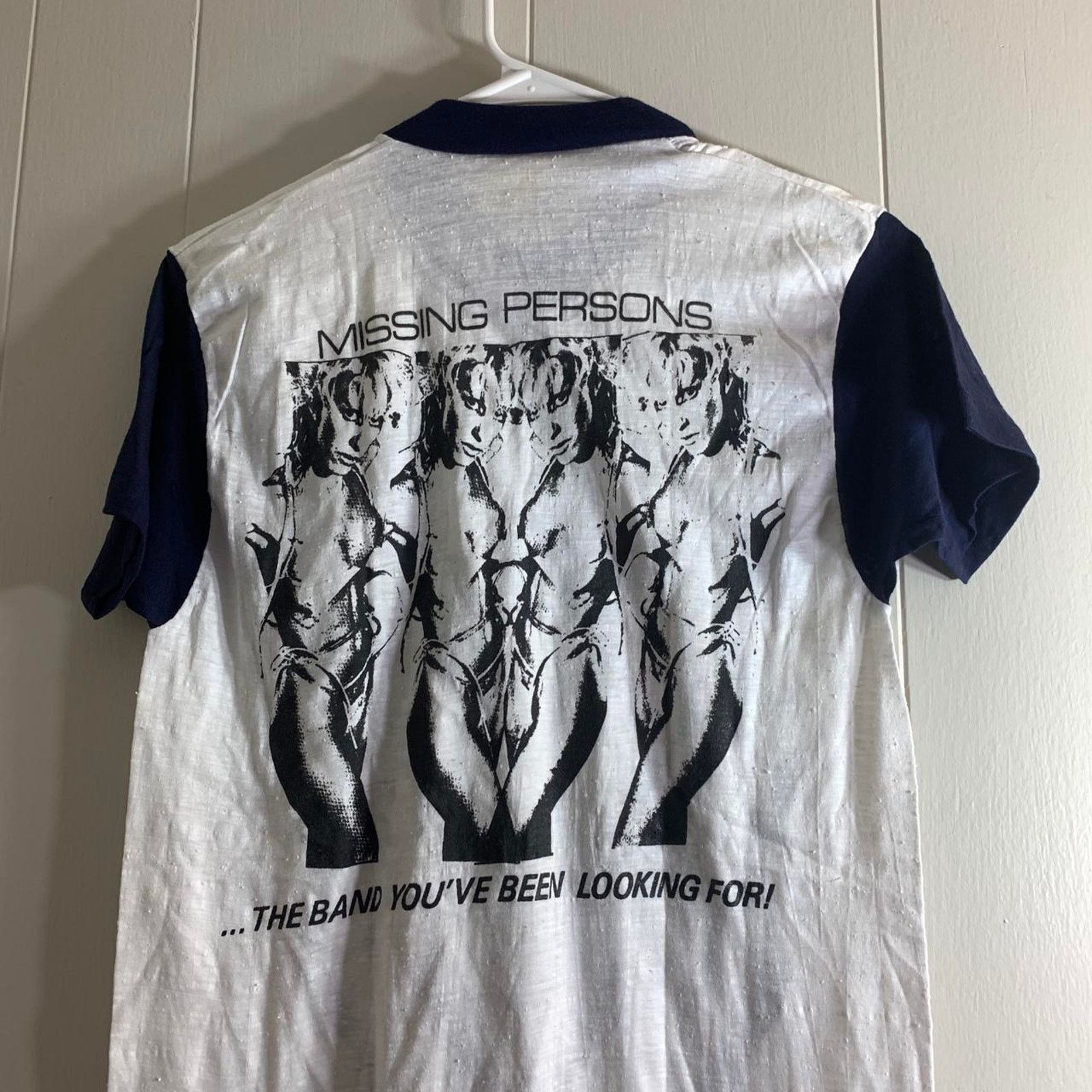 Vintage 80s MISSING PERSON The Band Youve Been Looking For tee shirt Size US XL / EU 56 / 4 - 8 Thumbnail
