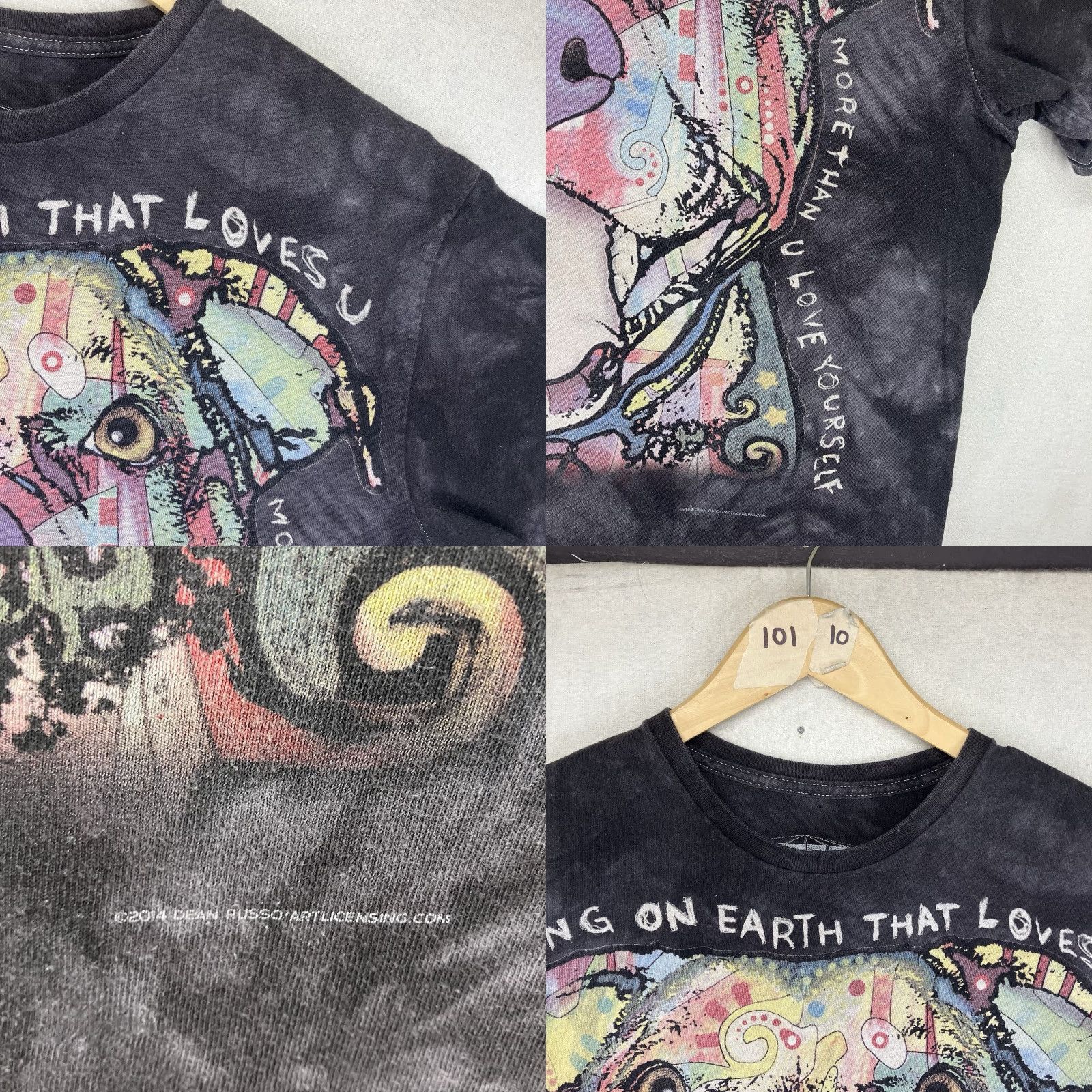 Vintage Dean Russo Art 3D Tees Tie Dye T Shirt Pitbull Gray Size Large Men's Shirt Size US L / EU 52-54 / 3 - 8 Thumbnail
