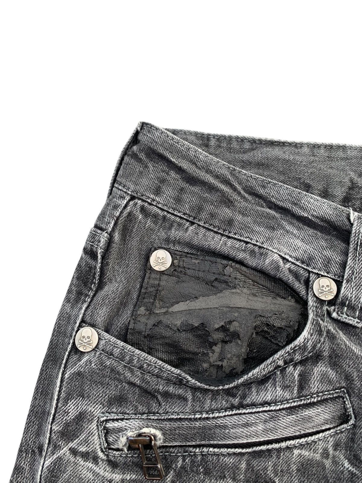 Kapital STUDED SKULL BONES WILD LIFE PUNK CLAWNMARK DISTRESSED DENIM Size US 29 - 16 Thumbnail