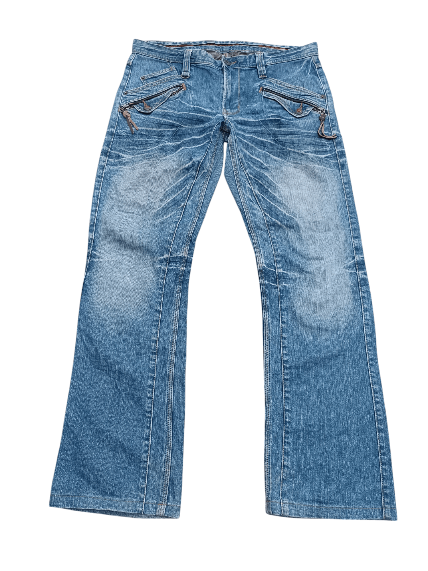 Japanese Brand FLARED 🔥 Nicole Club For Men Multi Pocket Whiskers Denim Size US 34 / EU 50 - 6 Thumbnail