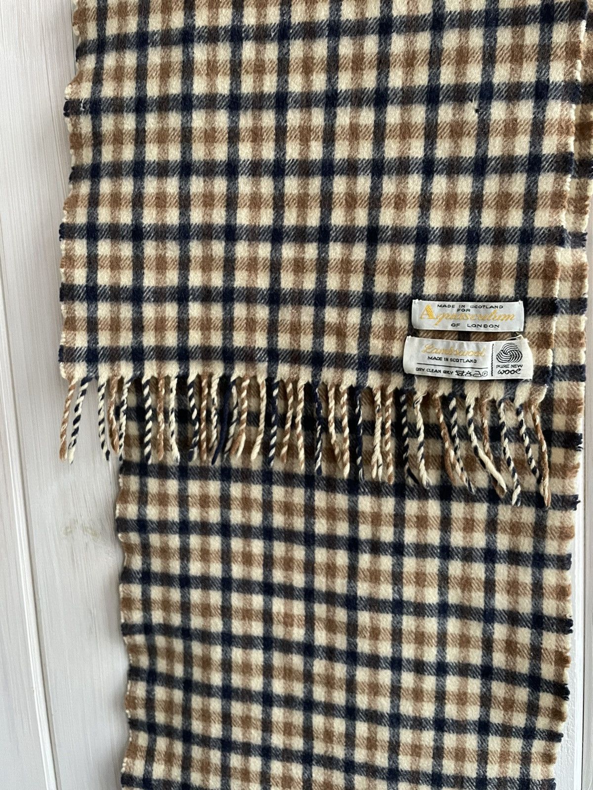 Aquascutum Vintage Aquascutum Wool Checkered Scarf Size ONE SIZE - 4 Thumbnail