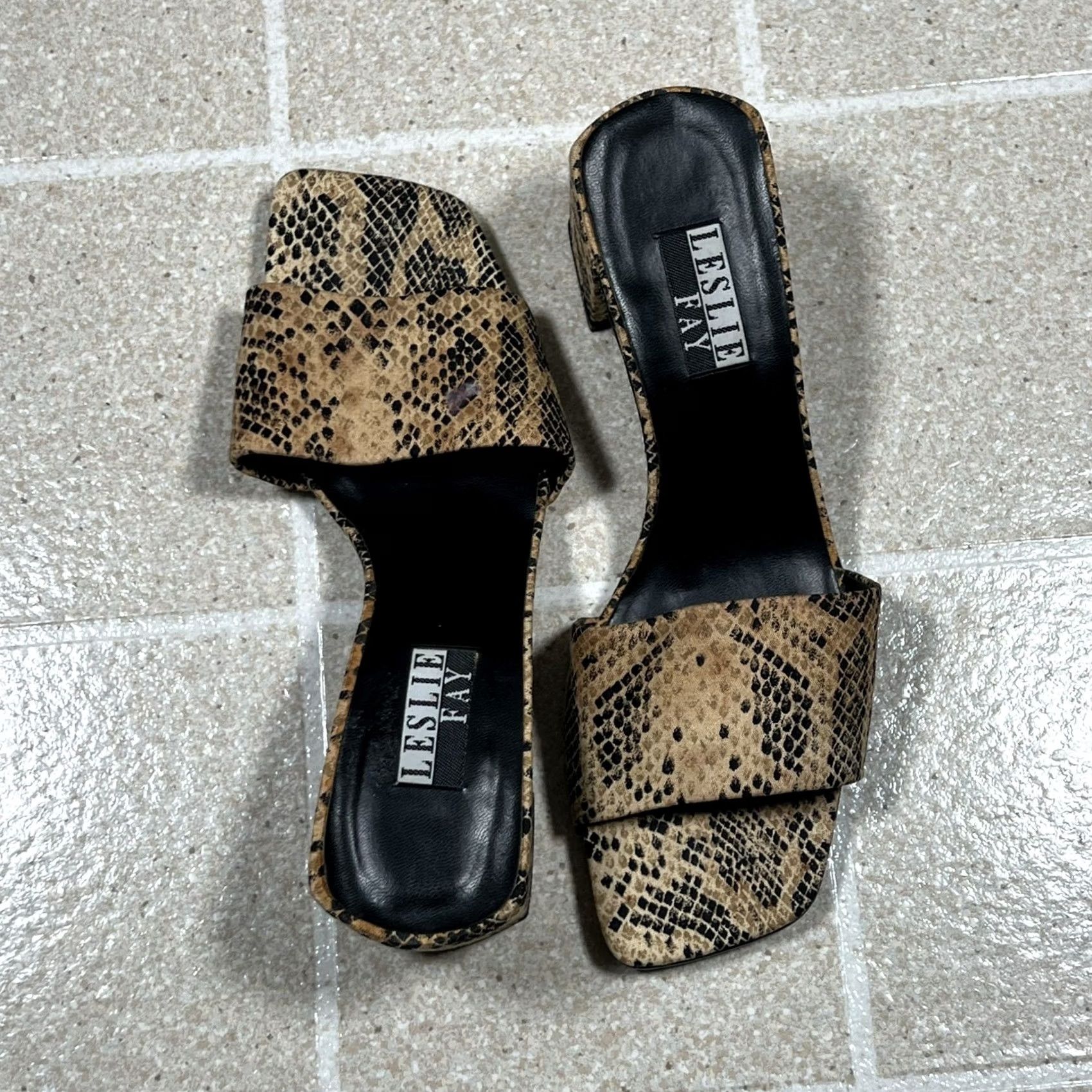 Vintage leslie fay snakeskin heels size 8 Women Heel Beige Strappy Synthetic US 8 Size US 8 / IT 38 - 4 Thumbnail