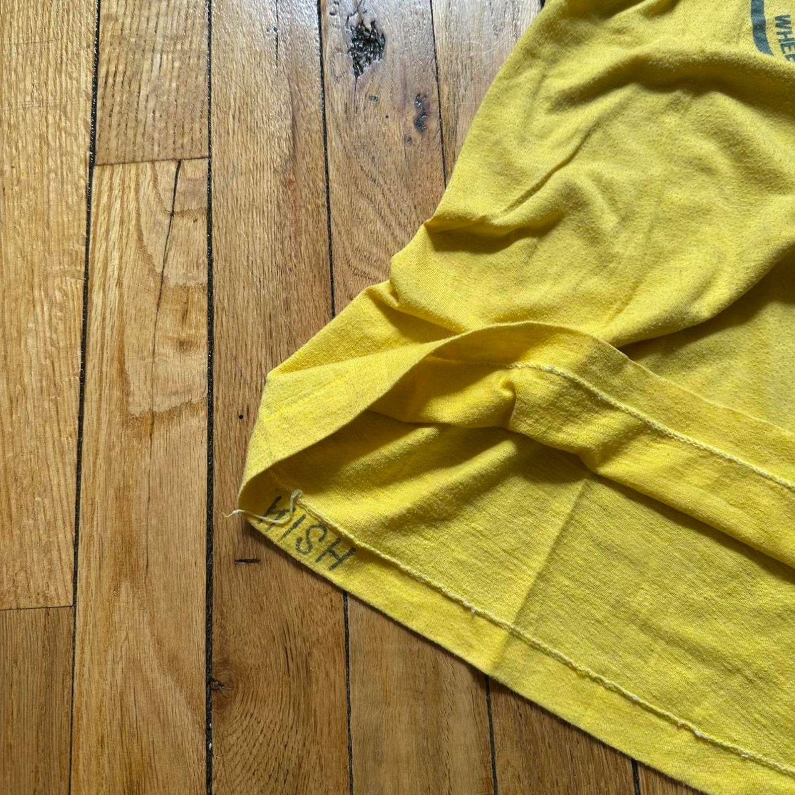 Vintage Vintage 70s Yellow Wheelchair Track and Field Frat Tee Size US L / EU 52-54 / 3 - 2 Thumbnail