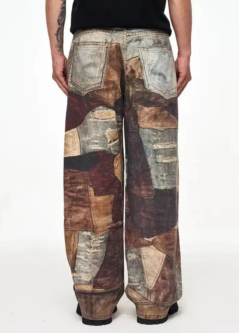 Japanese Brand Streetwear Design Old Patch Retro Printing Distressed Jeans Size US 34 / EU 50 - 4 Thumbnail