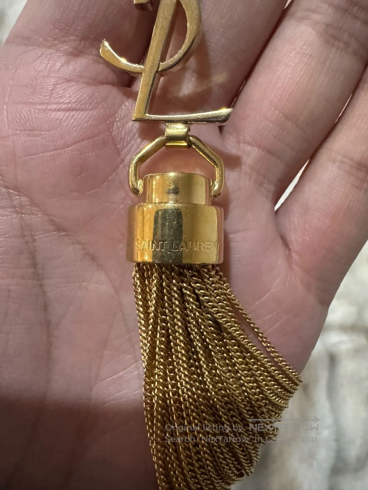 Yves Saint Laurent YSL Gold Logo Tassel Belt. Size ONE SIZE - 4 Thumbnail