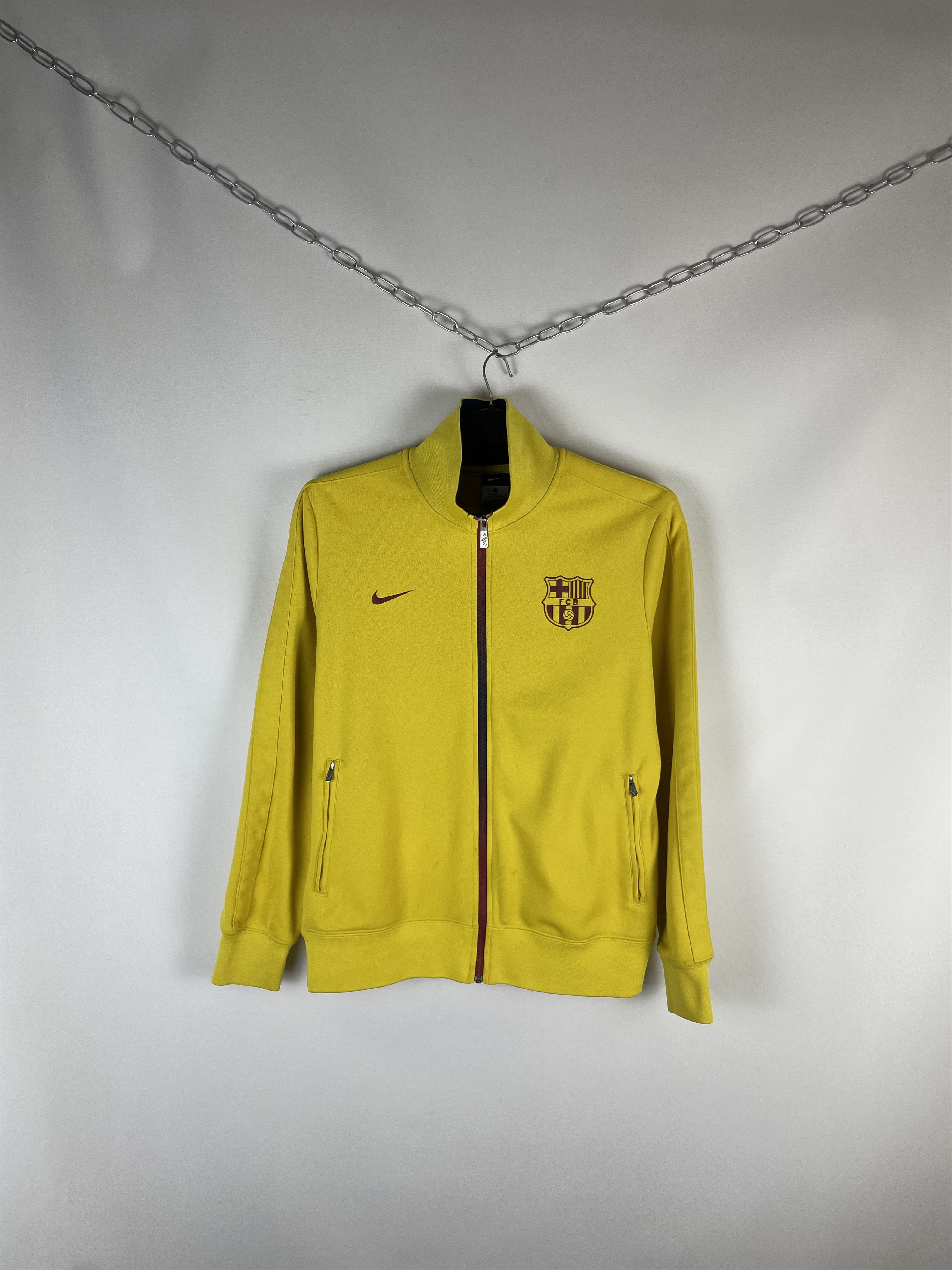 Vintage Nike FC Barcelona Zip Soccer Jersey Y2K Drill Rare