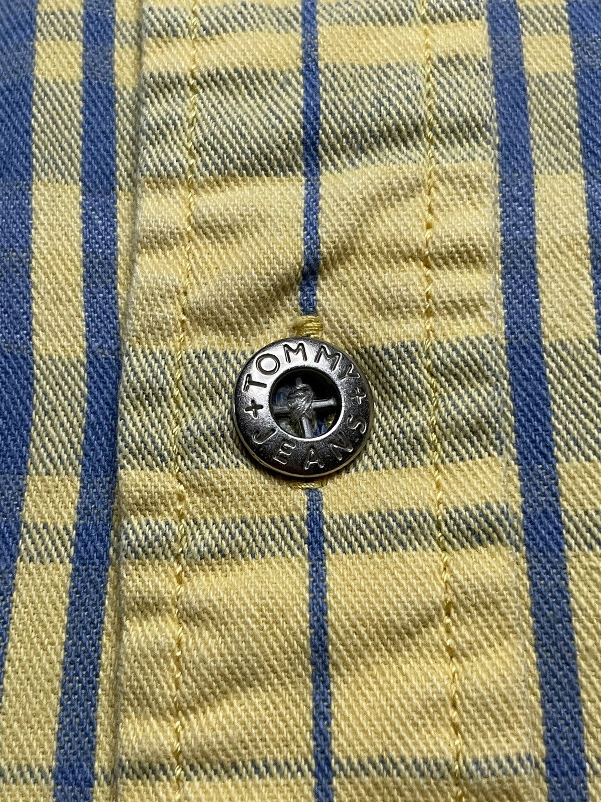 Tommy Jeans Vintage y2K Tommy Jeans blue & yellow button up shirt Size US M / EU 48-50 / 2 - 3 Thumbnail