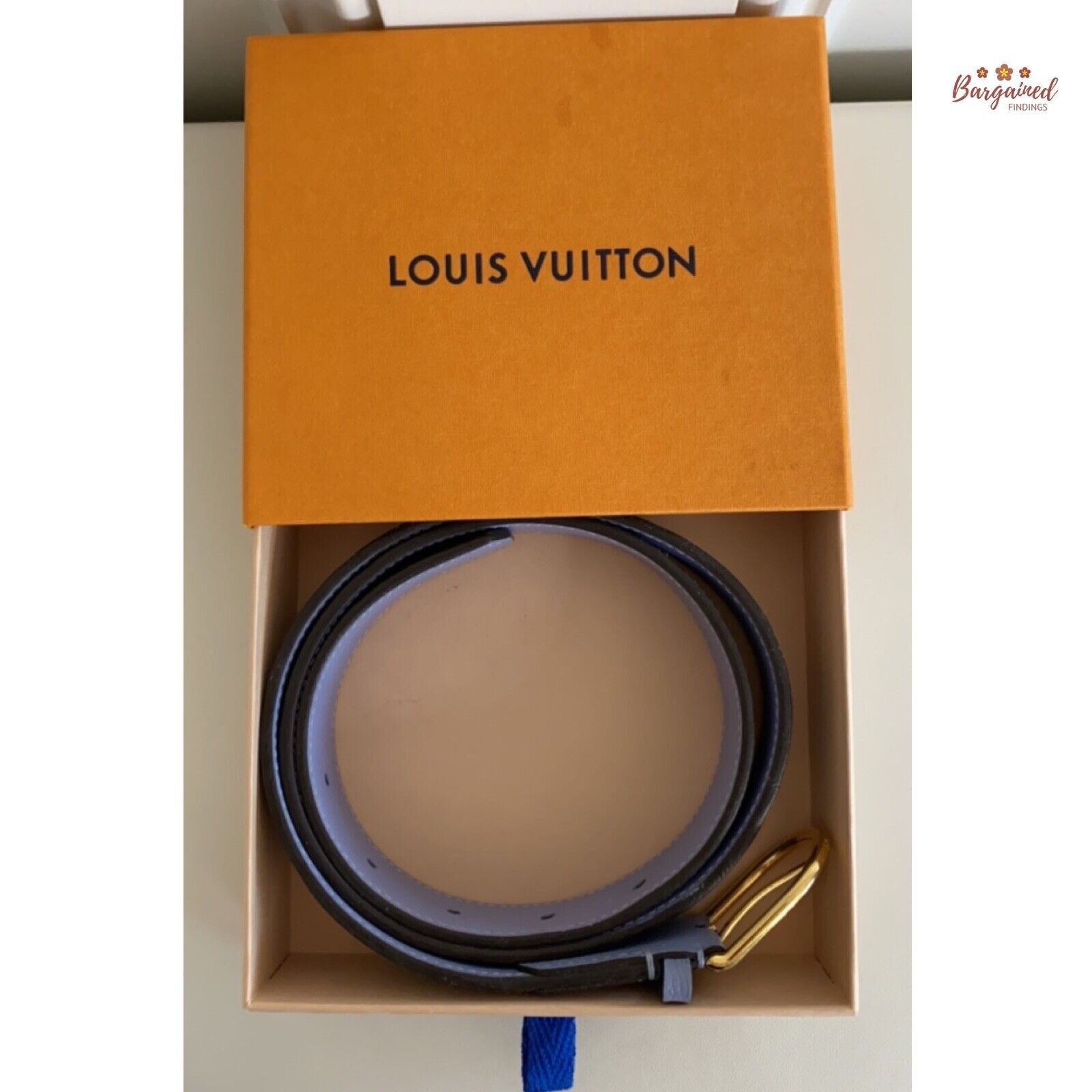 Louis Vuitton Louis Vuitton Blue Monogram Empreinte Leather Sun Belt Size ONE SIZE - 2 Thumbnail