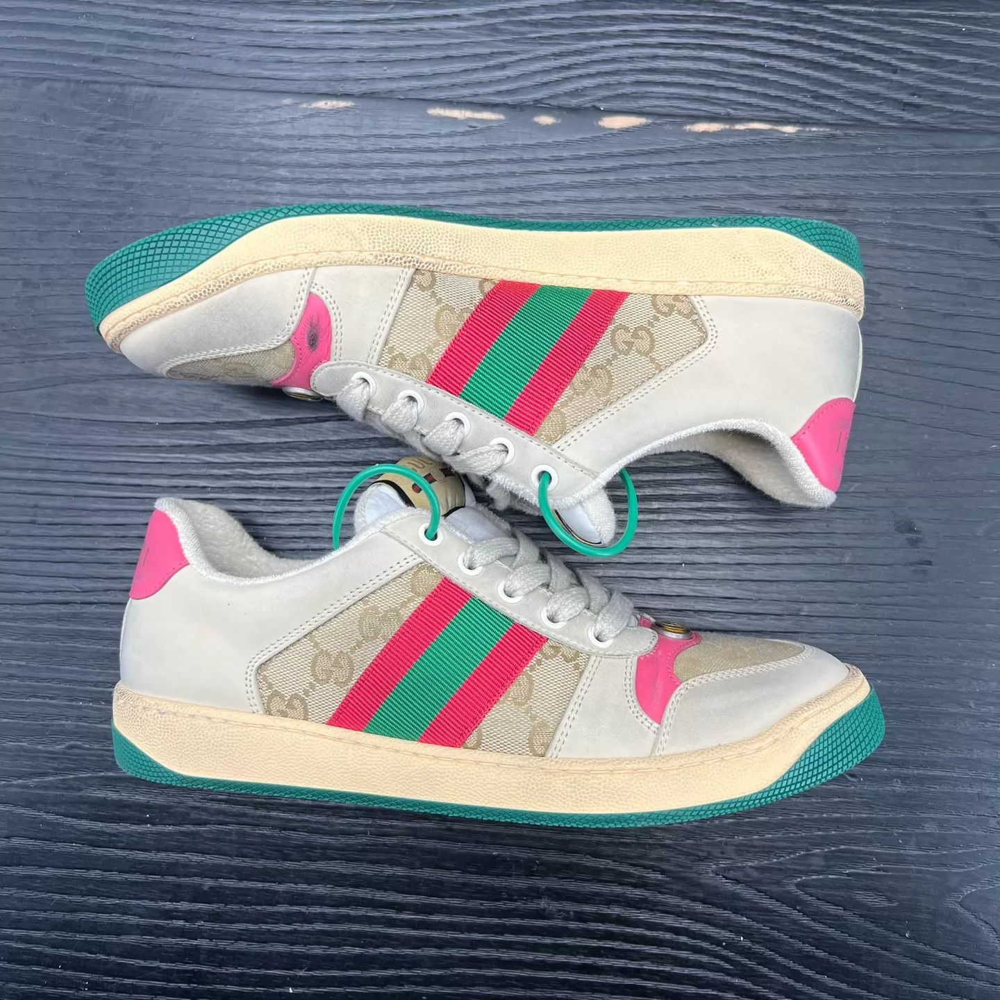 Gucci Gucci Distressed Sneaker Fuchsia 39 Size US 8.5 / IT 38.5 - 3 Thumbnail