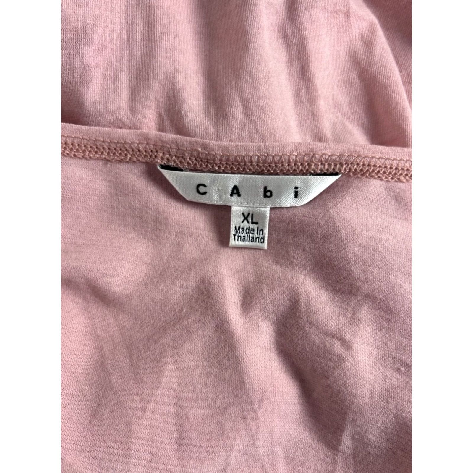 Vintage Cabi Womens Pink Knot Front 3/4 Sleeve Top XL Cotton Blend Stretch Casual Shirt Women Size XL / US 12-14 / IT 48-50 - 3 Thumbnail