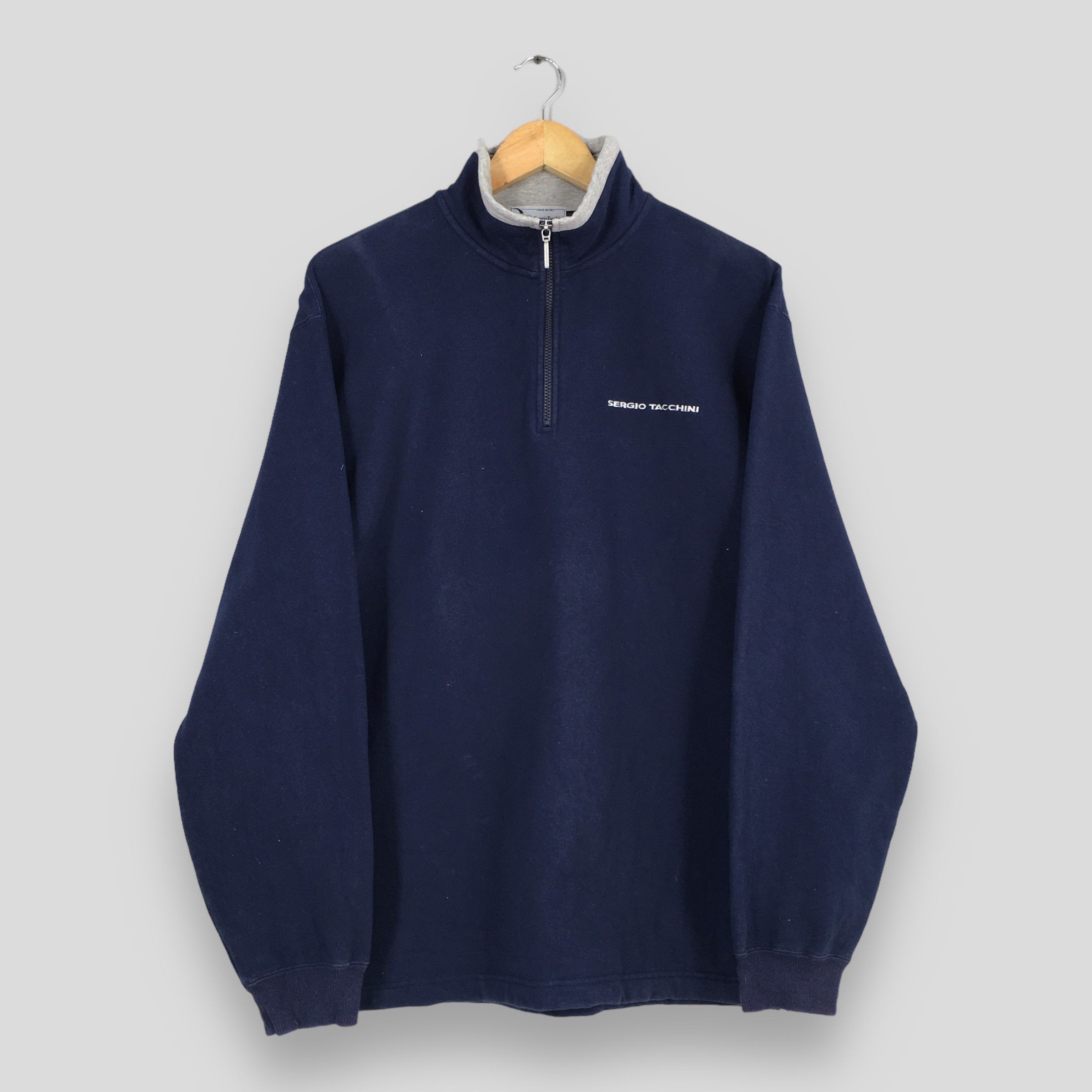 Sergio Tacchini Vintage 90s Sergio Tacchini Blue Sweater Large Size US L / EU 52-54 / 3 - 1 Thumbnail