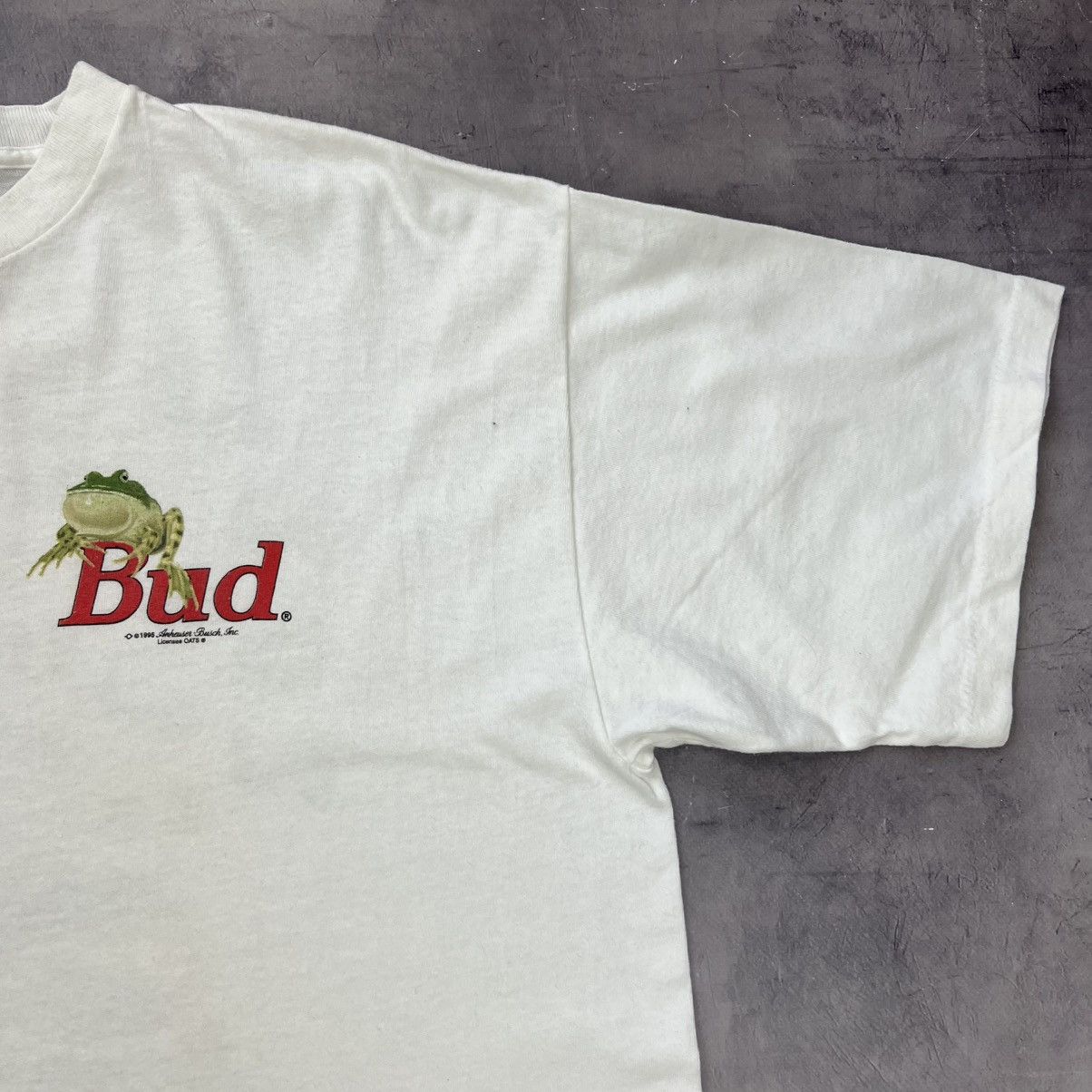 Budweiser Rare! Budweiser Frog Big Logo Tee 90s Single Stitch Vintage Size US XL / EU 56 / 4 - 16 Thumbnail