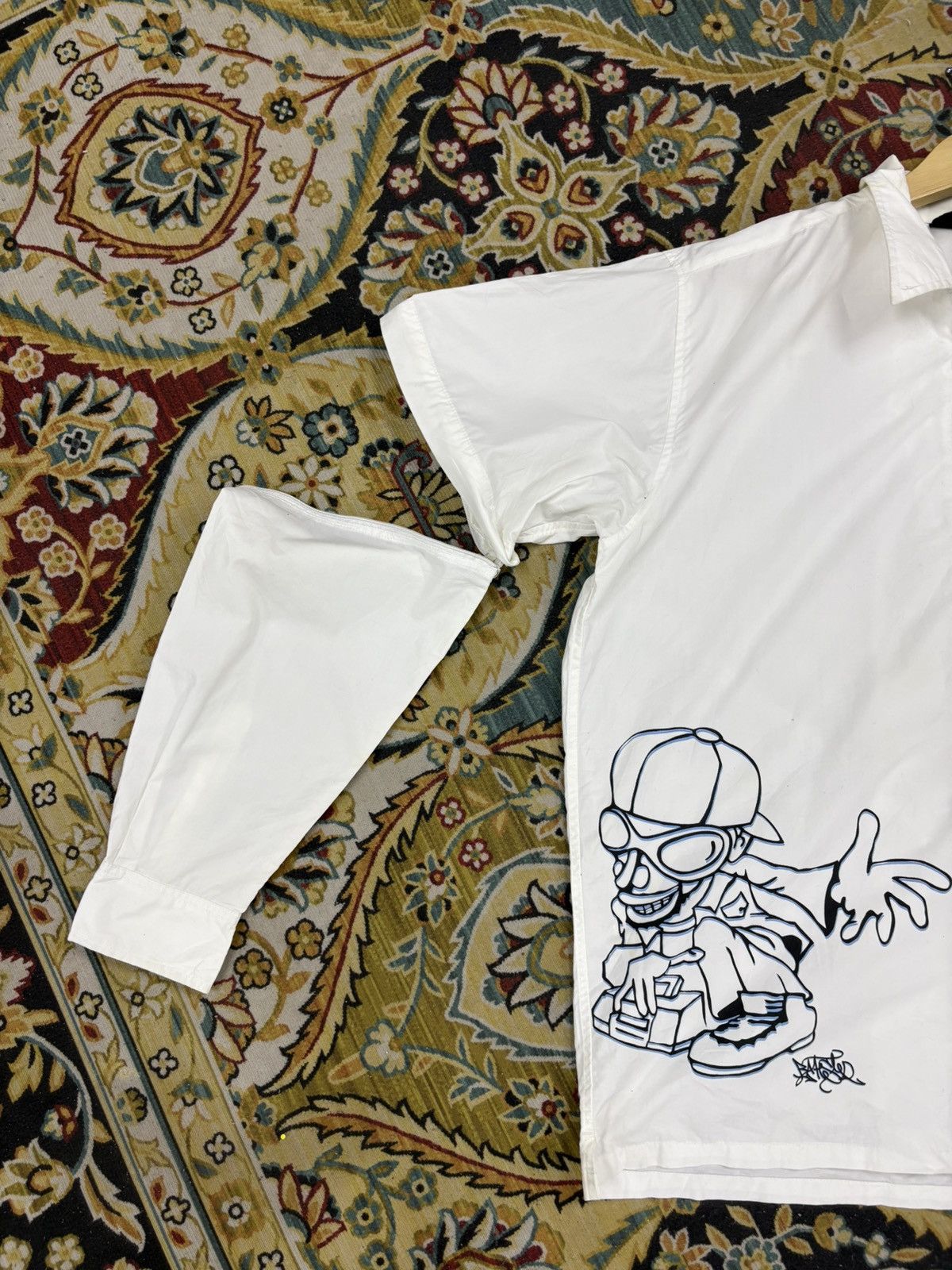Other Y2K VINTAGE BOBBY GANG HIP HOP 2 WAY ZIPPER COLLAR SHIRT Size US L / EU 52-54 / 3 - 17 Thumbnail