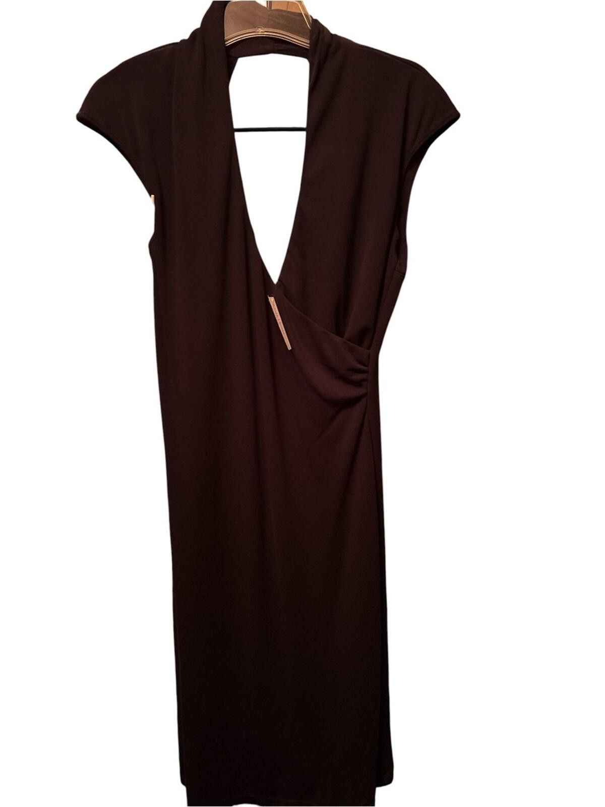 Other White House Black Market Black Open-Back Midi Dress Size M / US 6-8 / IT 42-44 - 2 Thumbnail