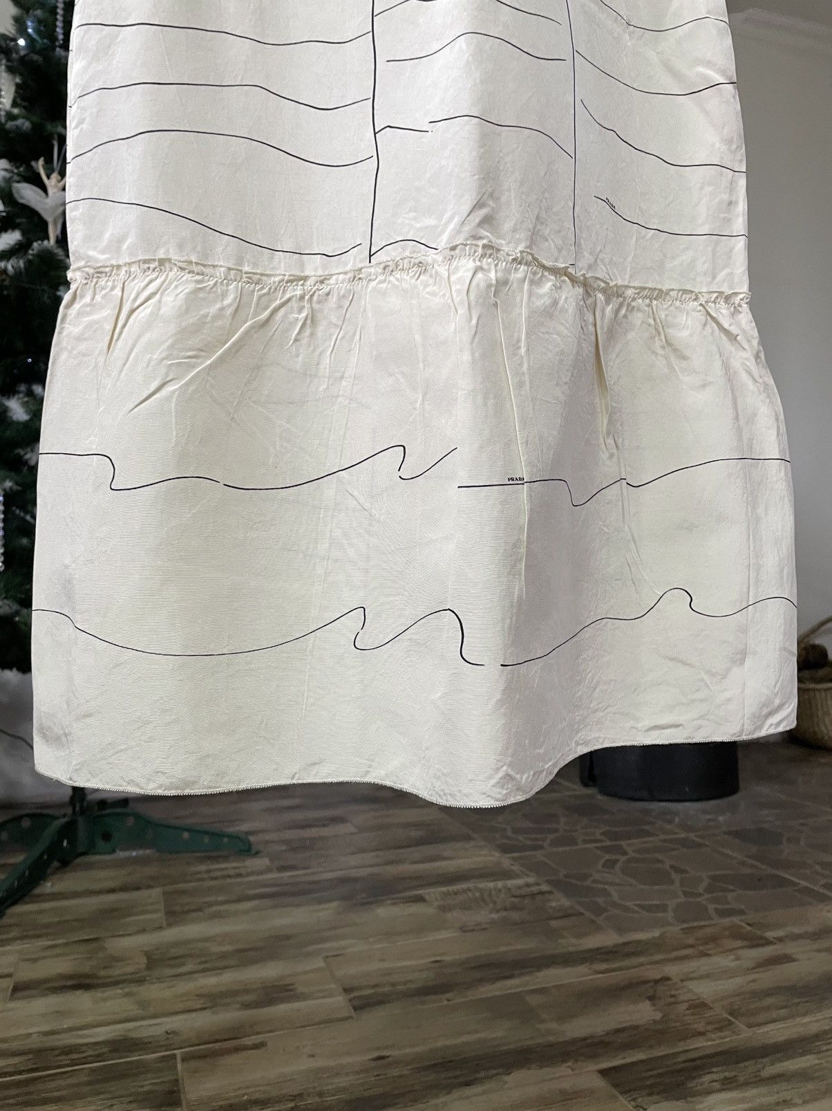Miu Miu × Prada PRADA 100% SILK Luxury Avant Garde Runaway Dress Size XS / US 0-2 / IT 36-38 - 6 Thumbnail
