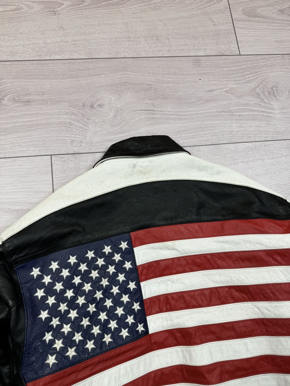 Vintage Cordon Gear USA Flag Big Logo Vintage Leather Jacket Size US S / EU 44-46 / 1 - 10 Thumbnail