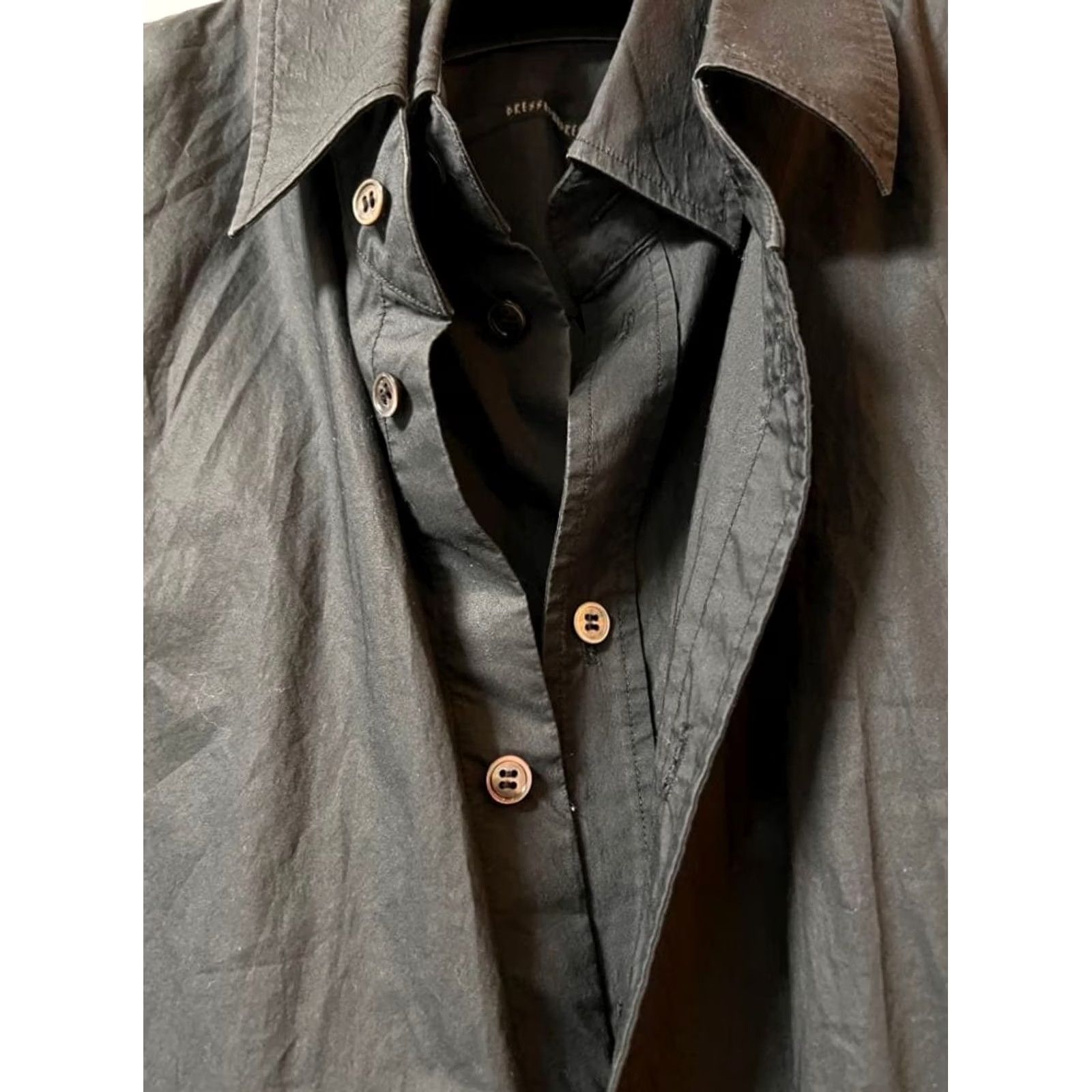 Vintage DRESSEDUNDRESSED Long Sleeve Layered Shirt Size 4 Black Cotton Men Vintage: No Size US S / EU 44-46 / 1 - 3 Thumbnail