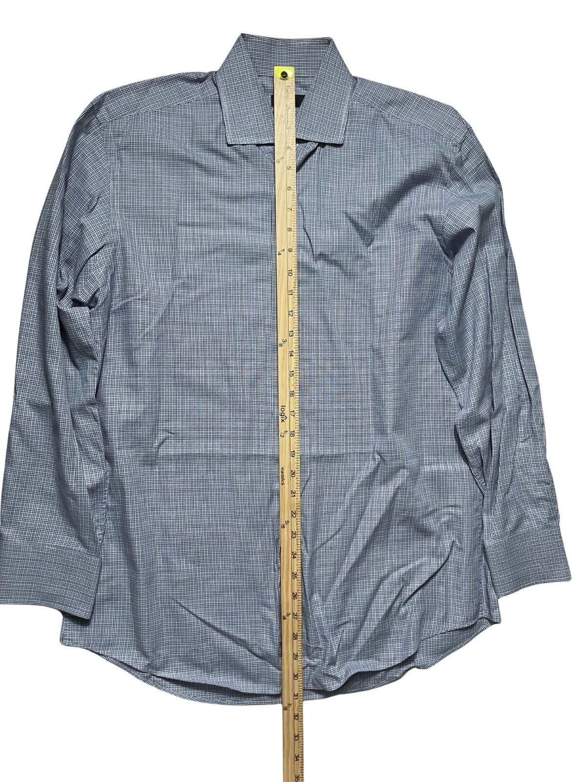 Hugo Boss Hugo Boss Regular Fit Plaid Shirt Blue Cotton 16.5 Size 38R - 3 Thumbnail