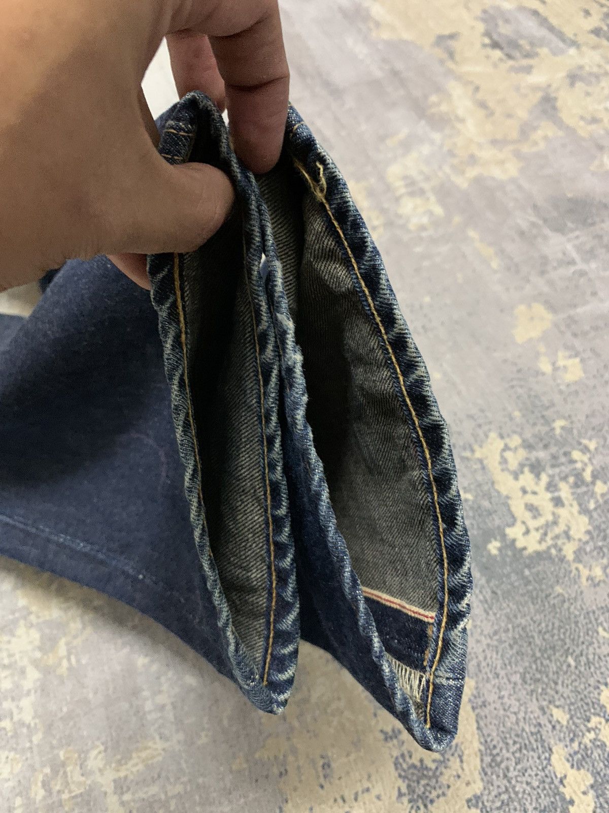 Japanese Brand Edwin 505 Lowrize Selvedge Distressed Denim Jeans W30x32.5 Size US 30 / EU 46 - 5 Thumbnail