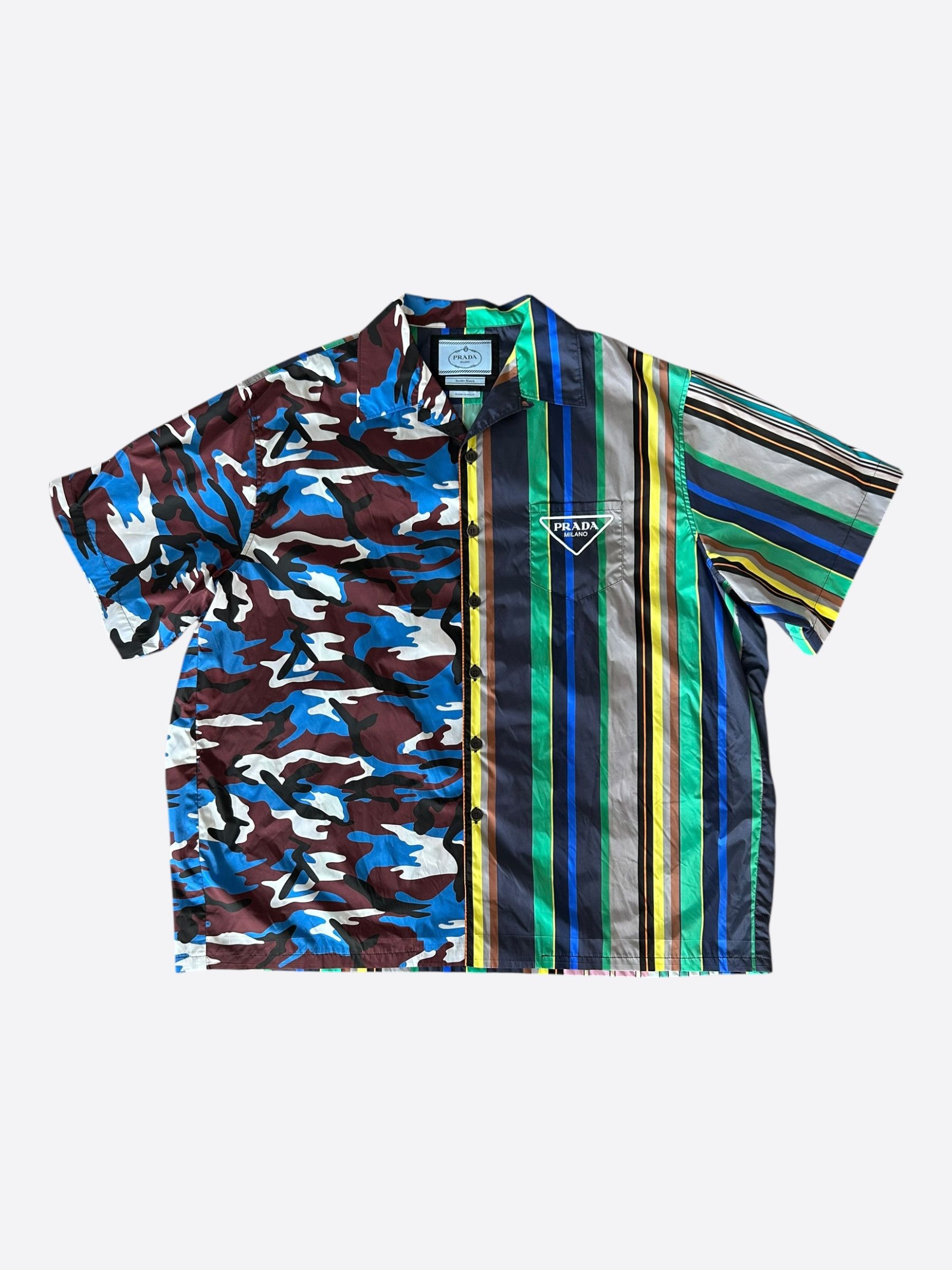 Prada Prada Camouflage & Multicolor Striped Button Up Shirt Size US XXL / EU 58 / 5 - 1 Thumbnail