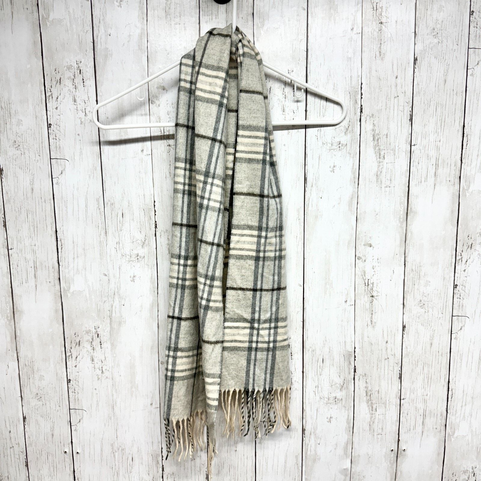 Other Vtg Cashmink by V. Fraas Scarf Unisex Plaid Frayed End Size ONE SIZE - 1 Thumbnail