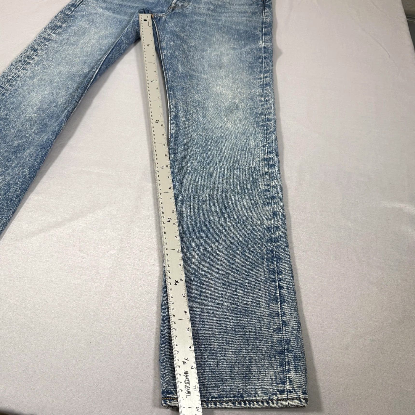 Levi's Levi's 501 Jeans Mens 33x34 Acid Wash Blue Straight Fit Denim Pants Western Work Size US 33 - 4 Thumbnail