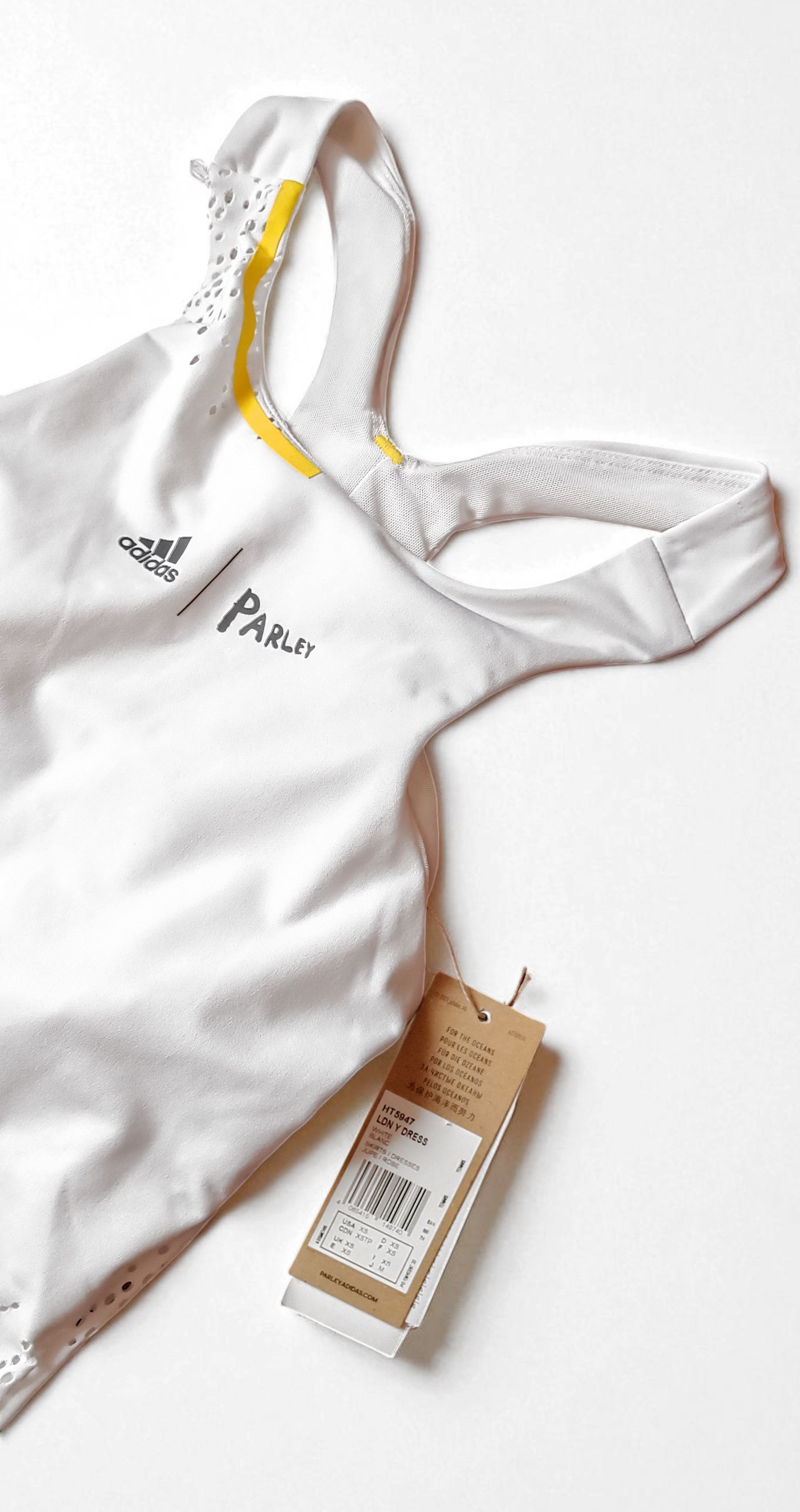 Adidas adidas Parley LDN Y-Dress 'White' (Wimbledon 2022) HT5947 Size XS / US 0-2 / IT 36-38 - 9 Thumbnail