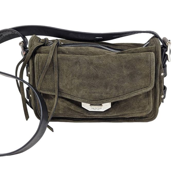 Rag & Bone Rag & Bone Mini Field Messenger Crossbody Suede Bag Green
