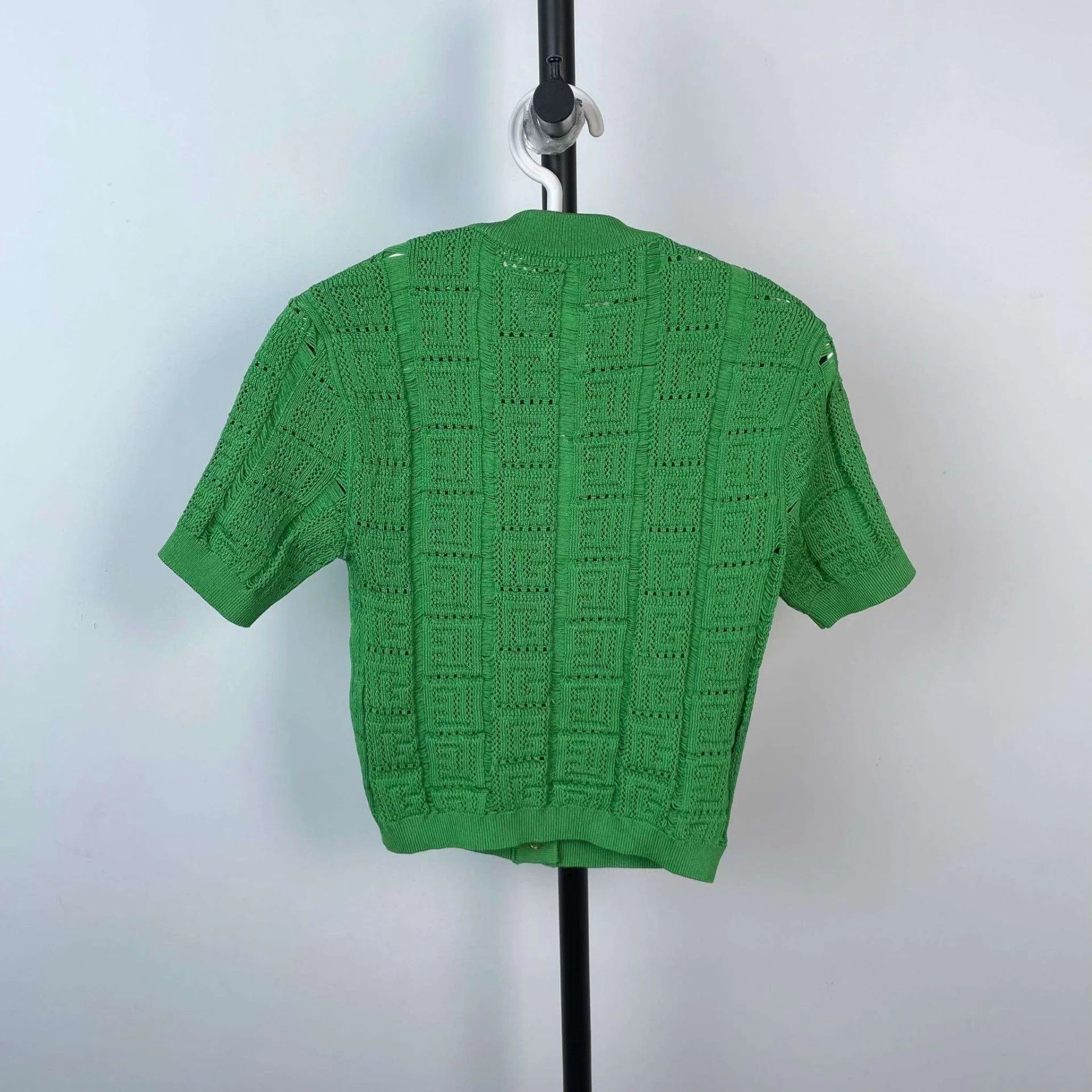 Balmain Balmain Viscose Short-Sleeve Cardigan 34 Green Size XS / US 0-2 / IT 36-38 - 2 Thumbnail