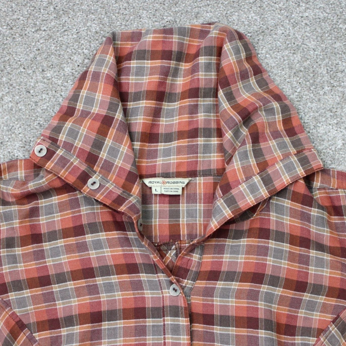 Royal Robbins Royal Robbins Shirt Women L Red Plaid Collar Button-Up Long Sleeve Vintage? No (adjusted) Size L / US 10 / IT 46 - 3 Thumbnail