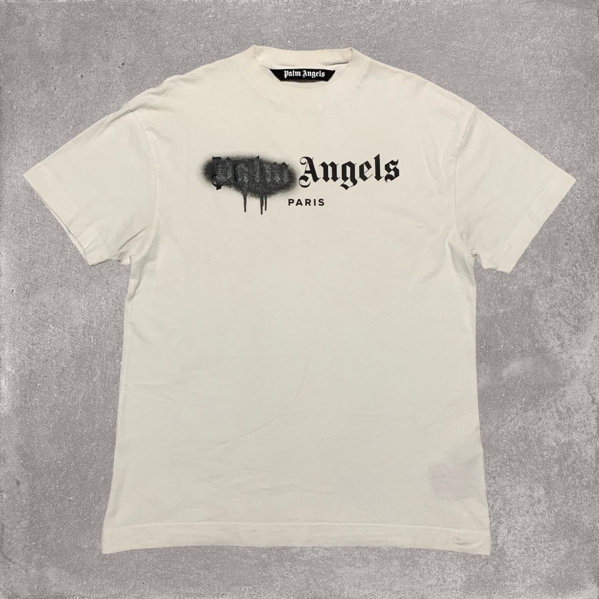 Palm Angels Medium Paris Sprayed White Tee