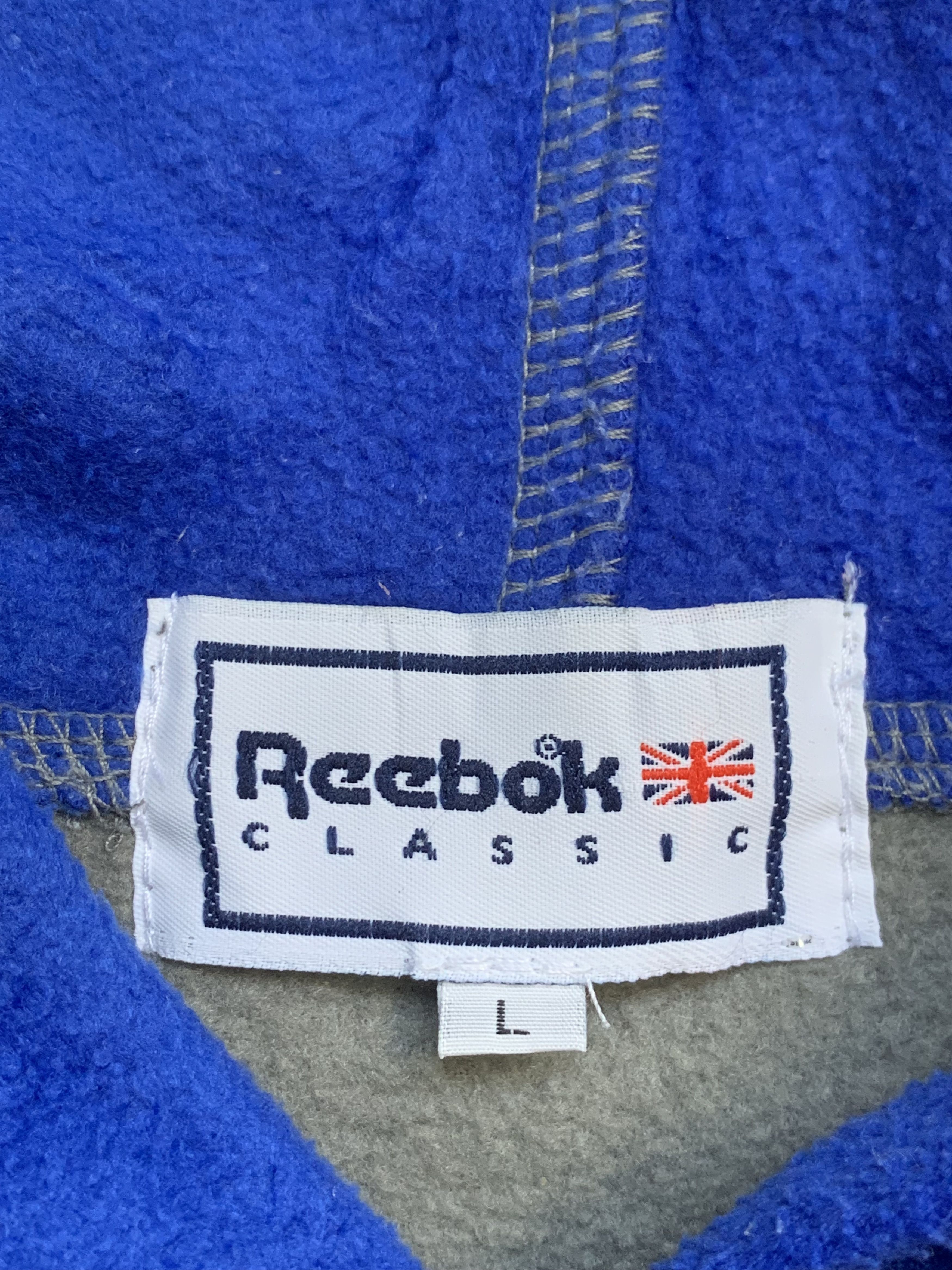 Reebok × Vintage Rare Design Vintage Reebok Classic Big Logo Fleece Hoodie Size US L / EU 52-54 / 3 - 4 Thumbnail