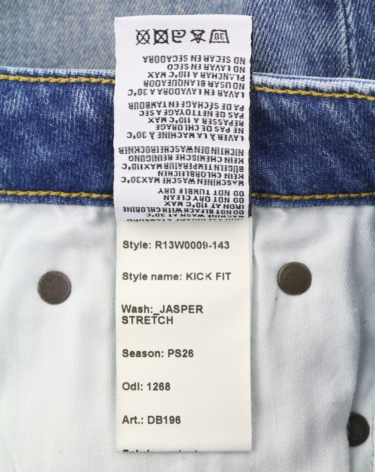 R13 KICK FIT 26 Jasper Stretch Cropped Faded Blue PS26 89081 Size 26" / US 2 / IT 38 - 10 Thumbnail