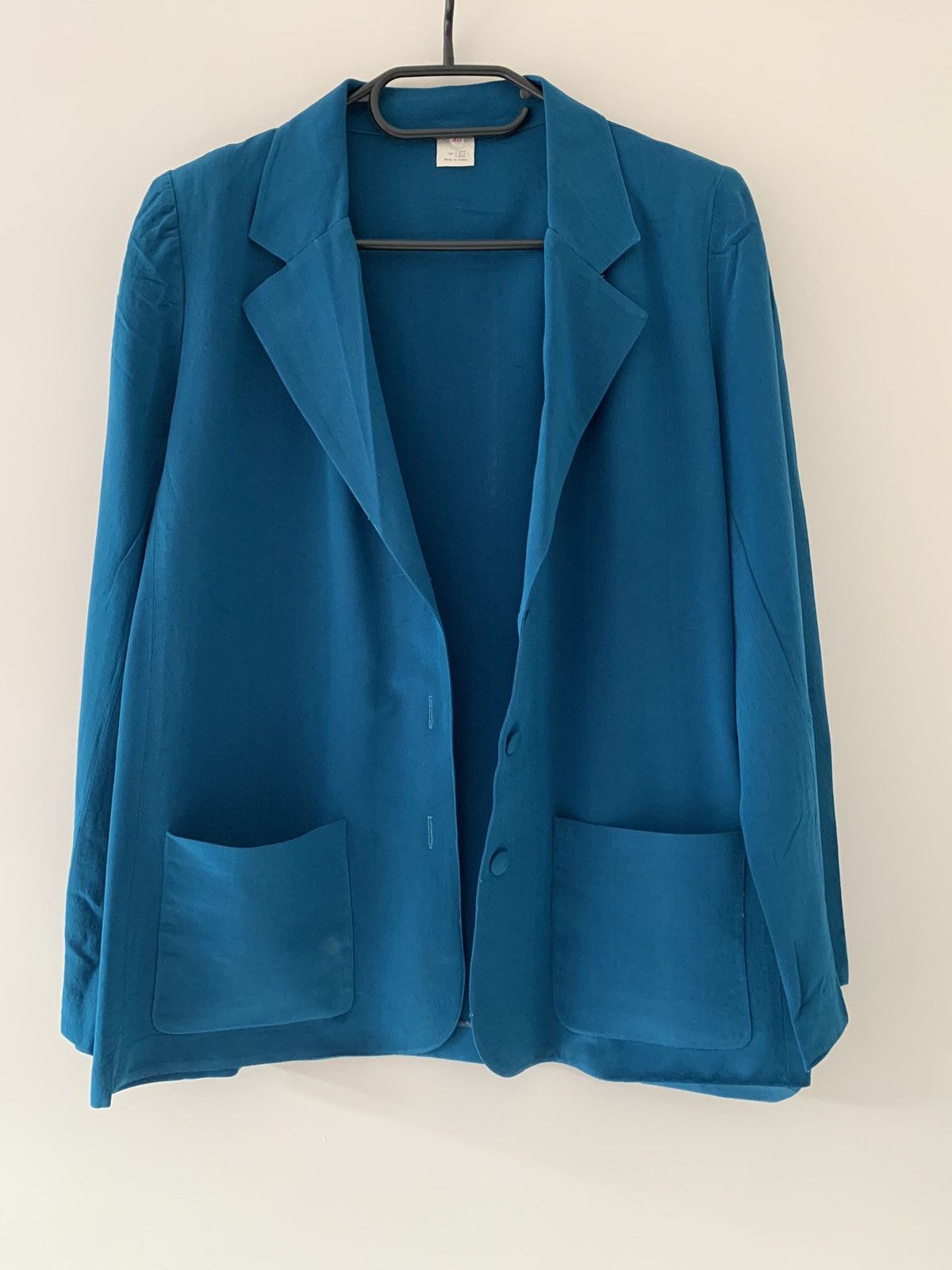 Handmade Vintage Handmade Silk Blazer – Teal Blue Size M / US 6-8 / IT 42-44 - 3 Thumbnail