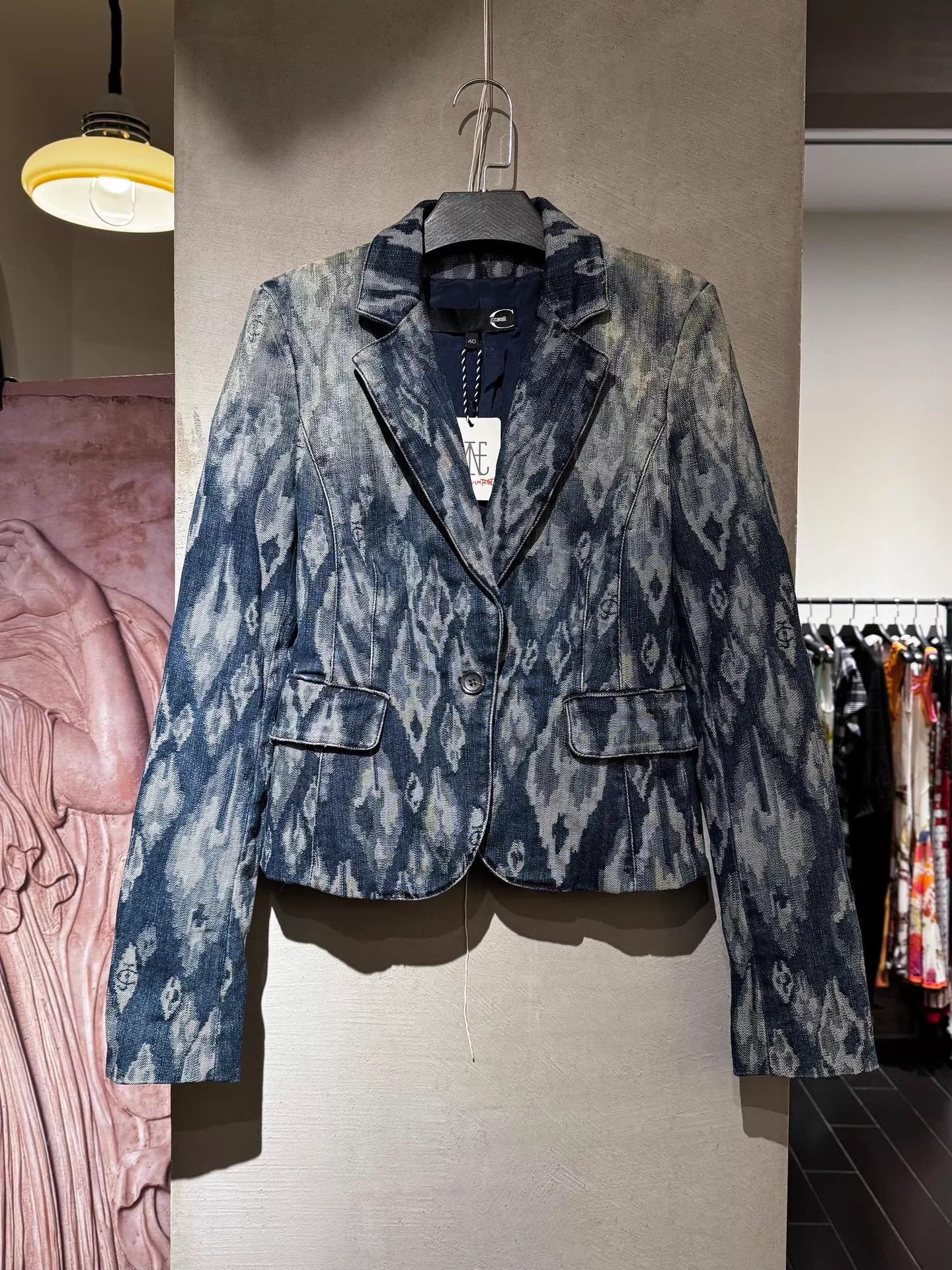 Just Cavalli Just Cavalli Vintage Denim Shoulder-Pad Blazer S Size S / US 4 / IT 40 - 7 Thumbnail