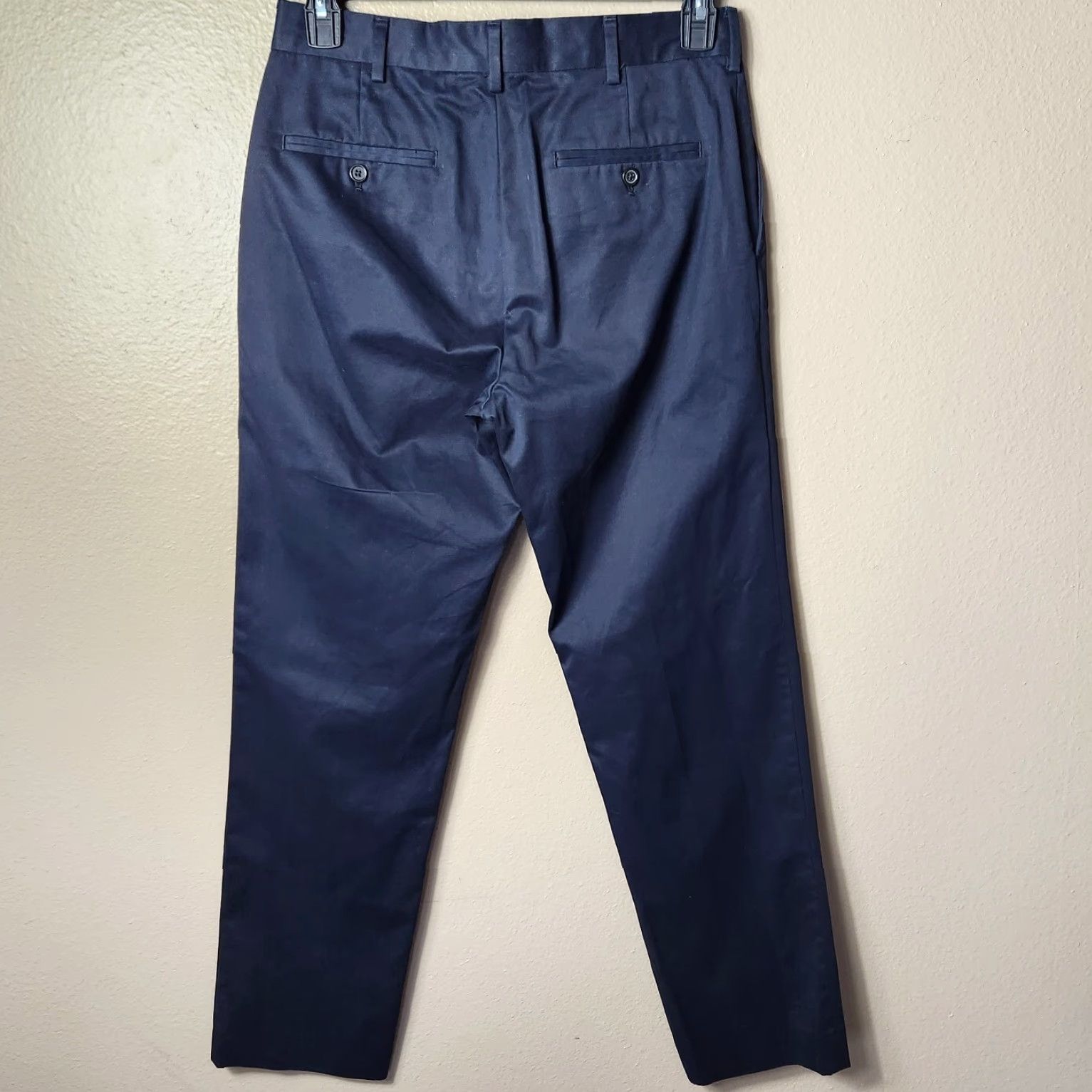 Lands' End Lands' End Tailored Fit No Iron Flat Front Navy Twill Pants-Size 32x32 Men Pants Flat Front Wrinkle Resistant 100% Cotton Twill Dress Pants Mens Size US 32 / EU 48 - 3 Thumbnail