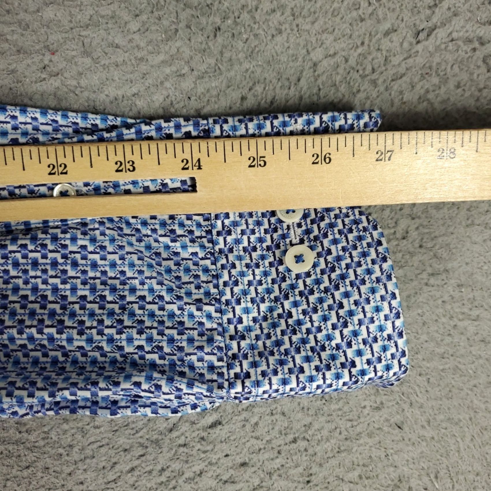 BUGATCHI Bugatchi Uomo Shirt Mens 2XL Blue Plaid Button-Up Long Sleeve Geometric Pattern Casual Formal Workwear Size US XXL / EU 58 / 5 - 6 Thumbnail